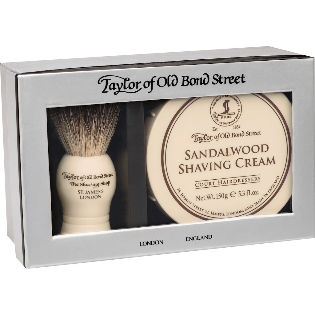 Taylor of Old Bond Street Rasierpinsel-Set »Sandalwood«, (2 tlg.)