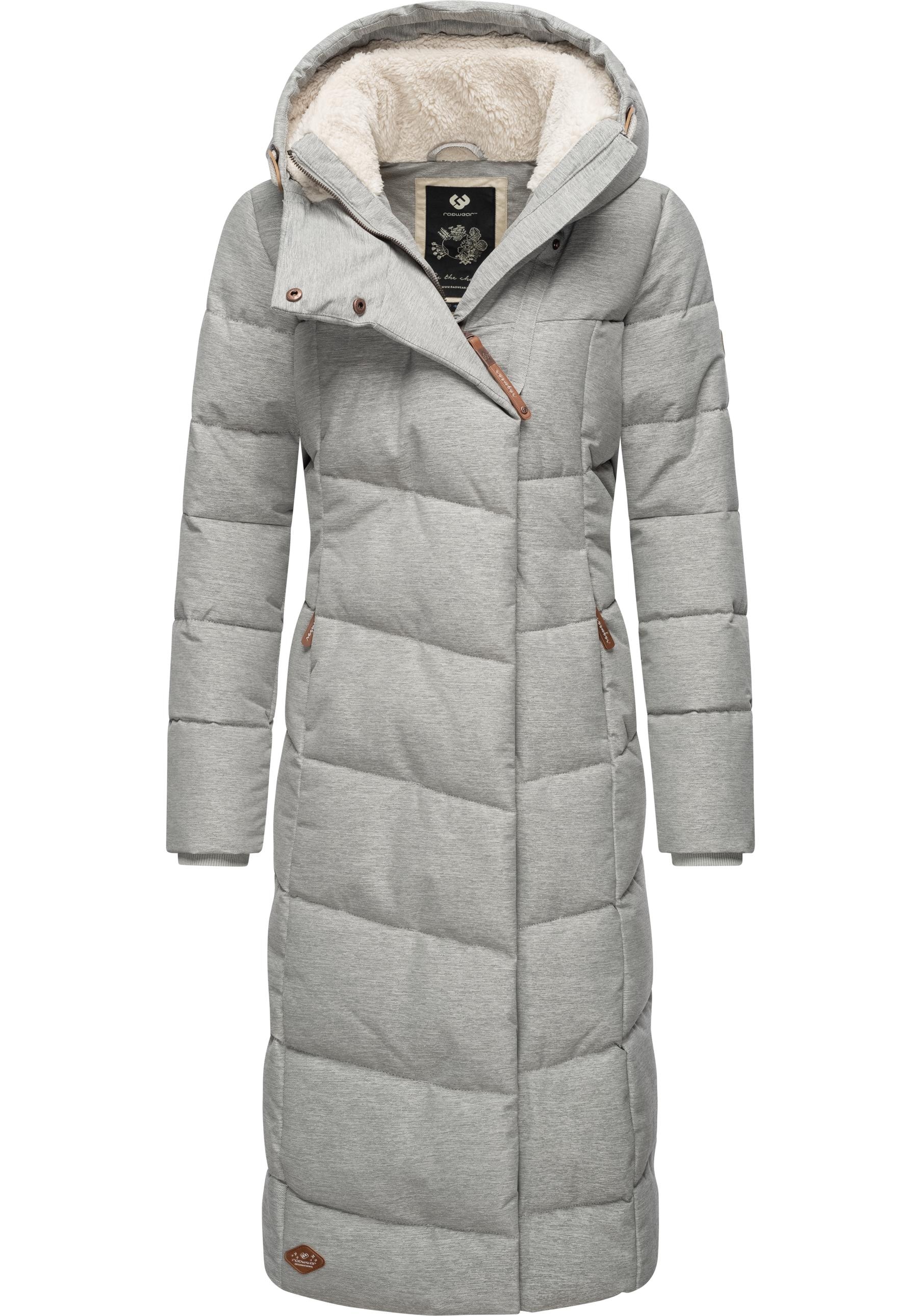 Ragwear Wintermantel "Pavla Long", extralanger Winterparka mit Teddyfutter und Kapuze