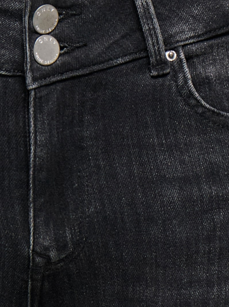 ONLY Bootcut-Jeans »ONLPOWER MW DB PUSH UP FLARED DNM« Baumwollmischung, ausgestellte Beinform