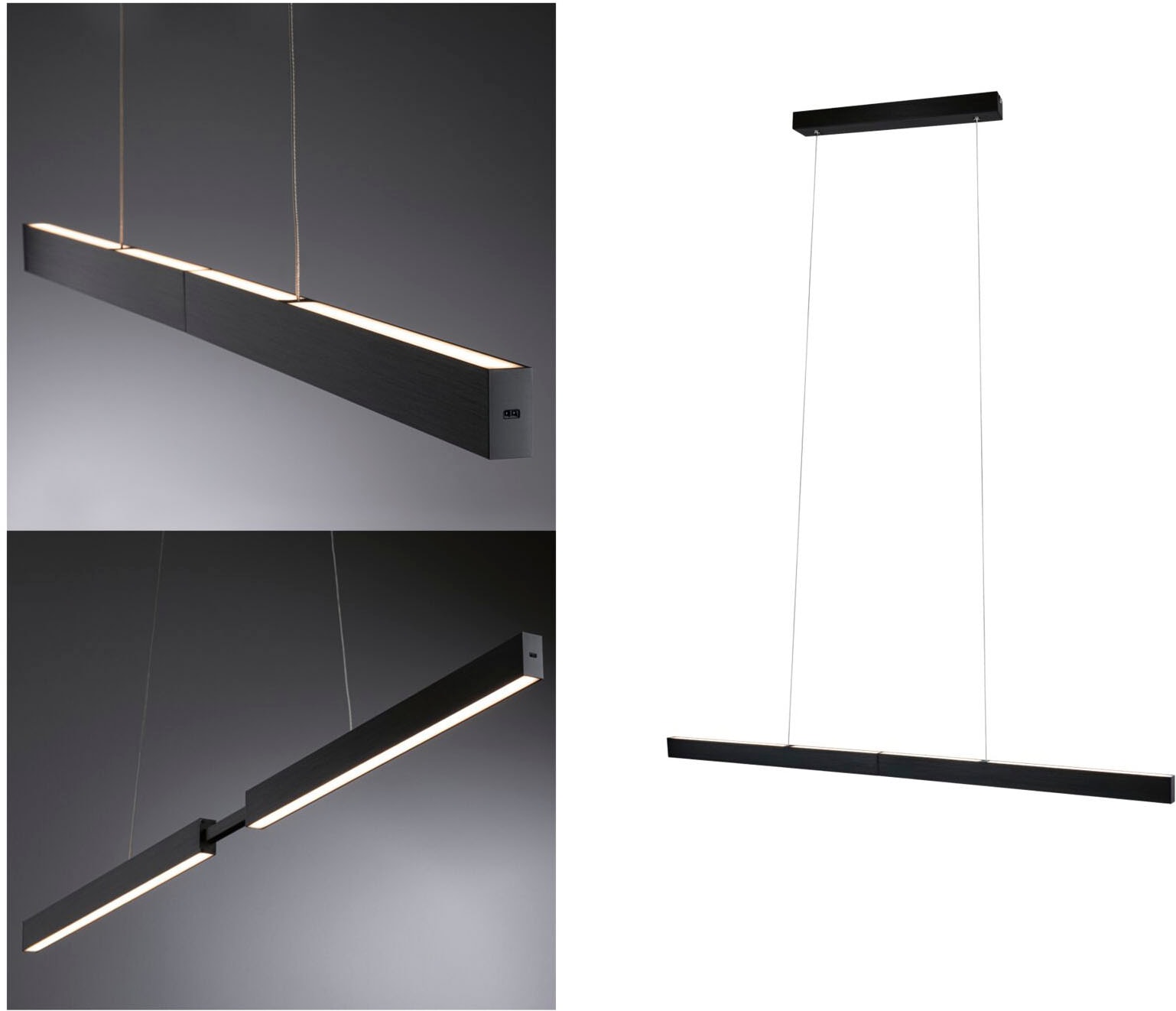 PAULMANN LED Pendelleuchte "LED Pendelleuchte Aptare dimmbar", schwarz, 2, H: 150cm, 1 Stk., Leuchten, Memoryfunktion, LED Pendelleuchte