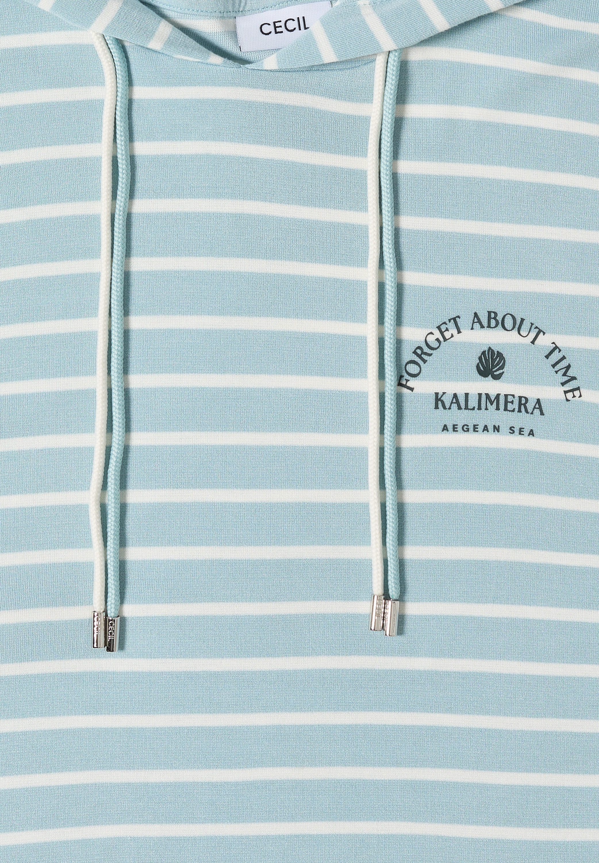 Cecil Kapuzenshirt Streifenshirt, Kapuze mit doppelter Kordel, Viskosemix