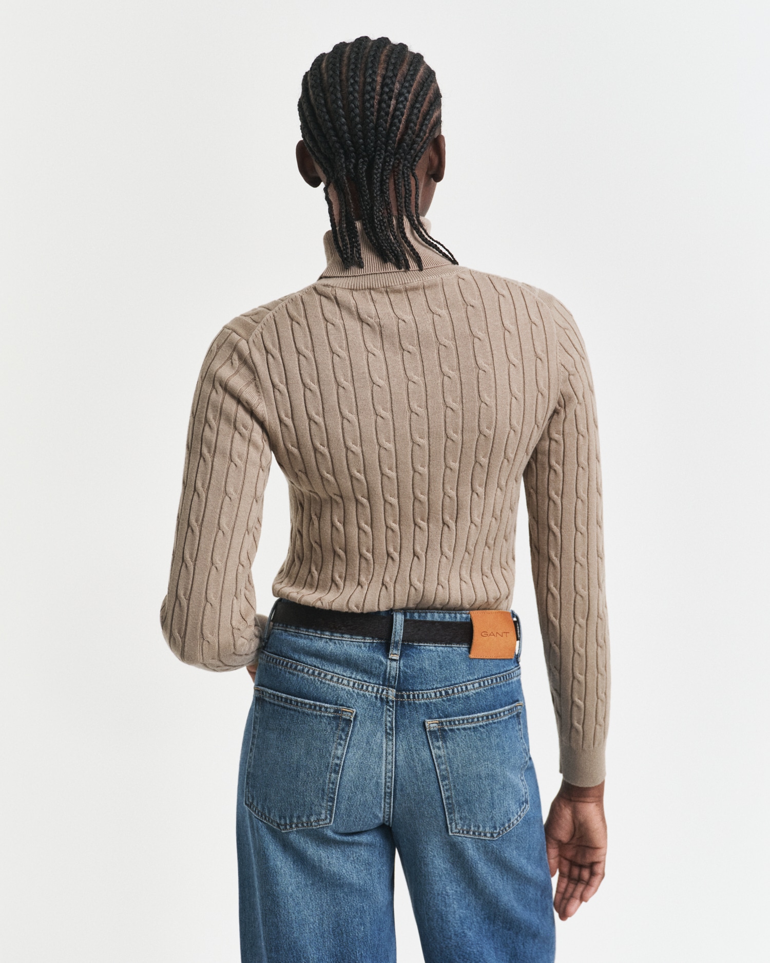 Gant Rollkragenpullover »STRETCH COTTON CABLE TURTLENECK«, mit Zopfmuster