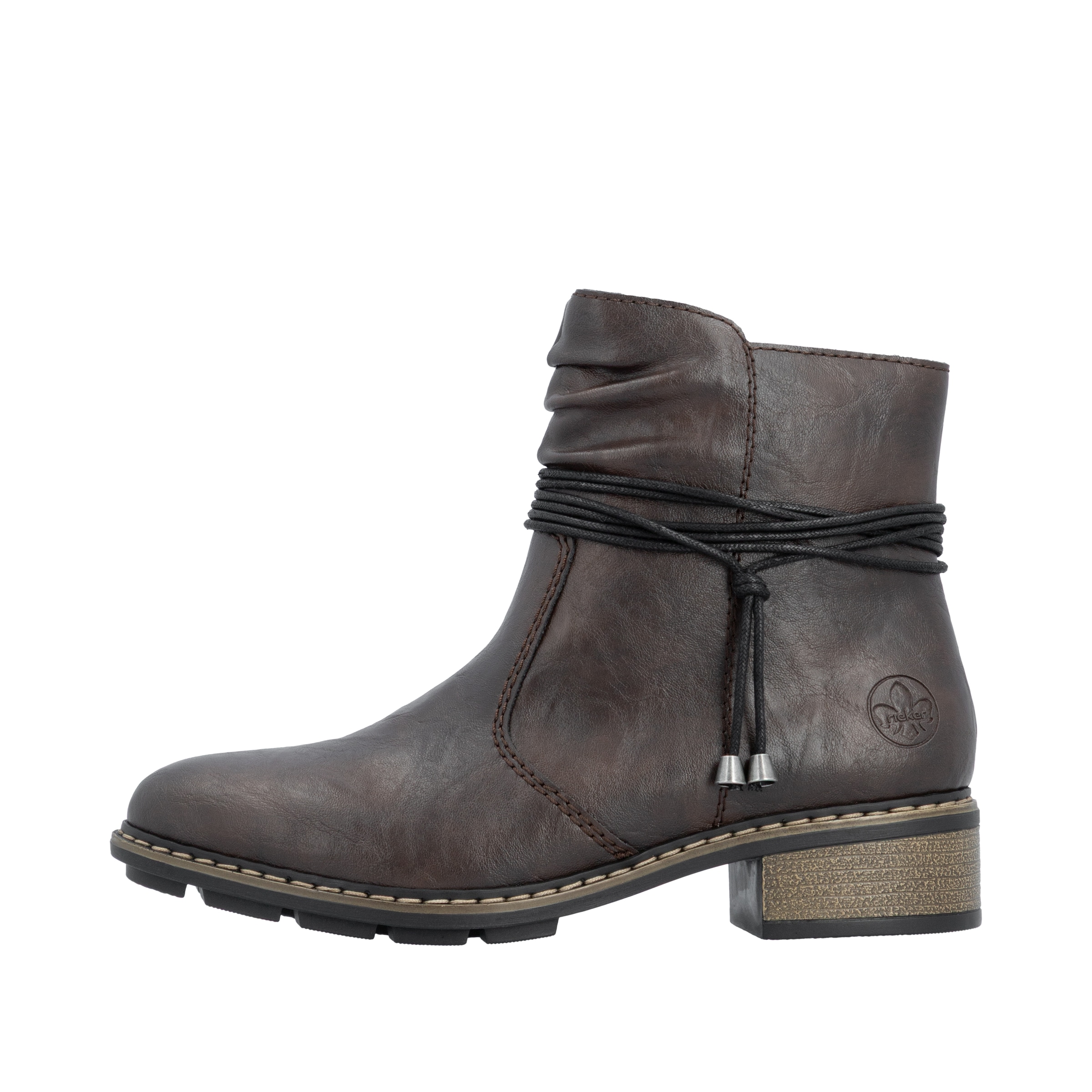 Rieker Winterstiefelette  Reißverschluss-Boots mit Zierkordel und slouchy Schaft