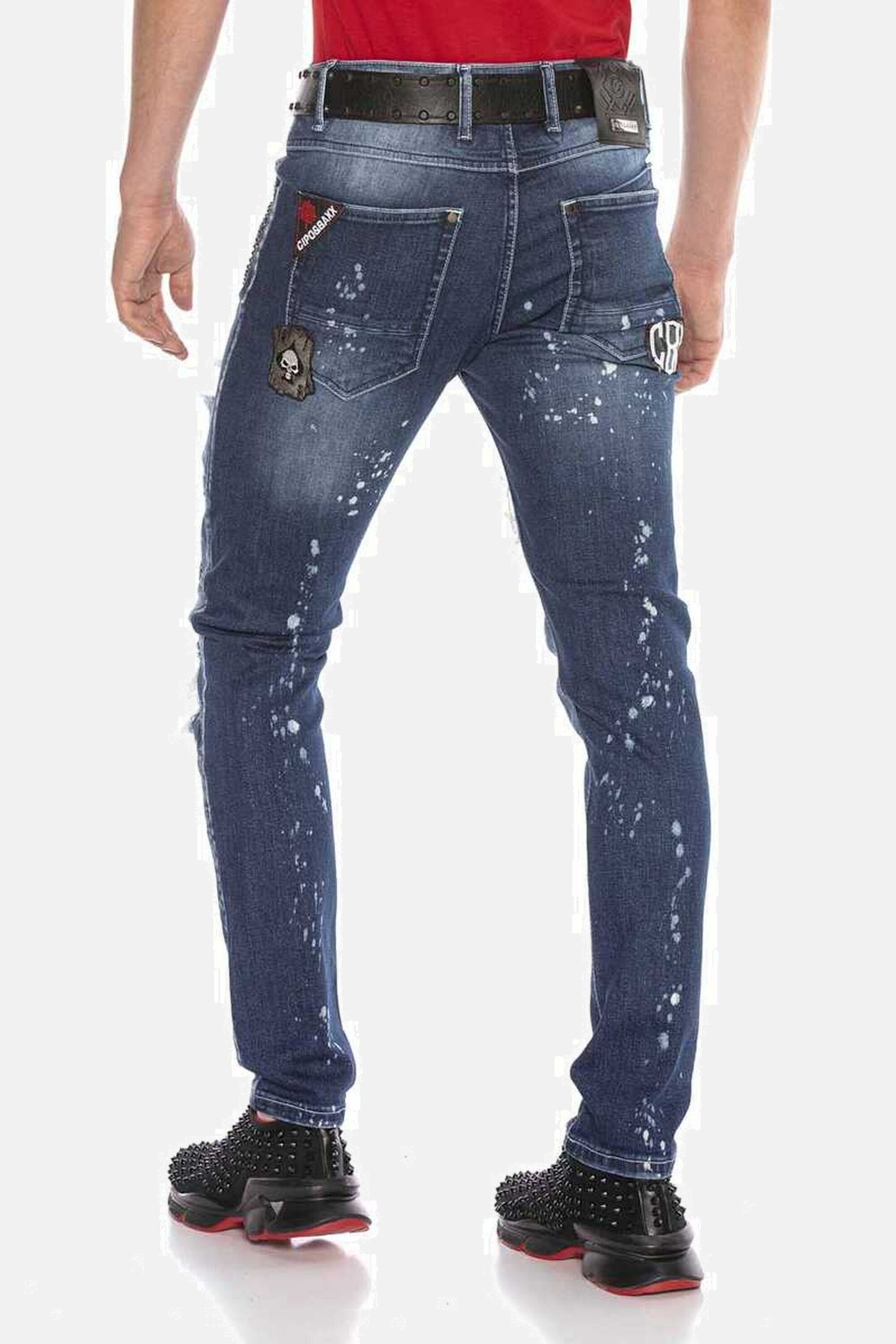 Cipo & Baxx Straight-Jeans »DENIM«, bequeme Jeans im angesagten Patchwork-Style, CD643