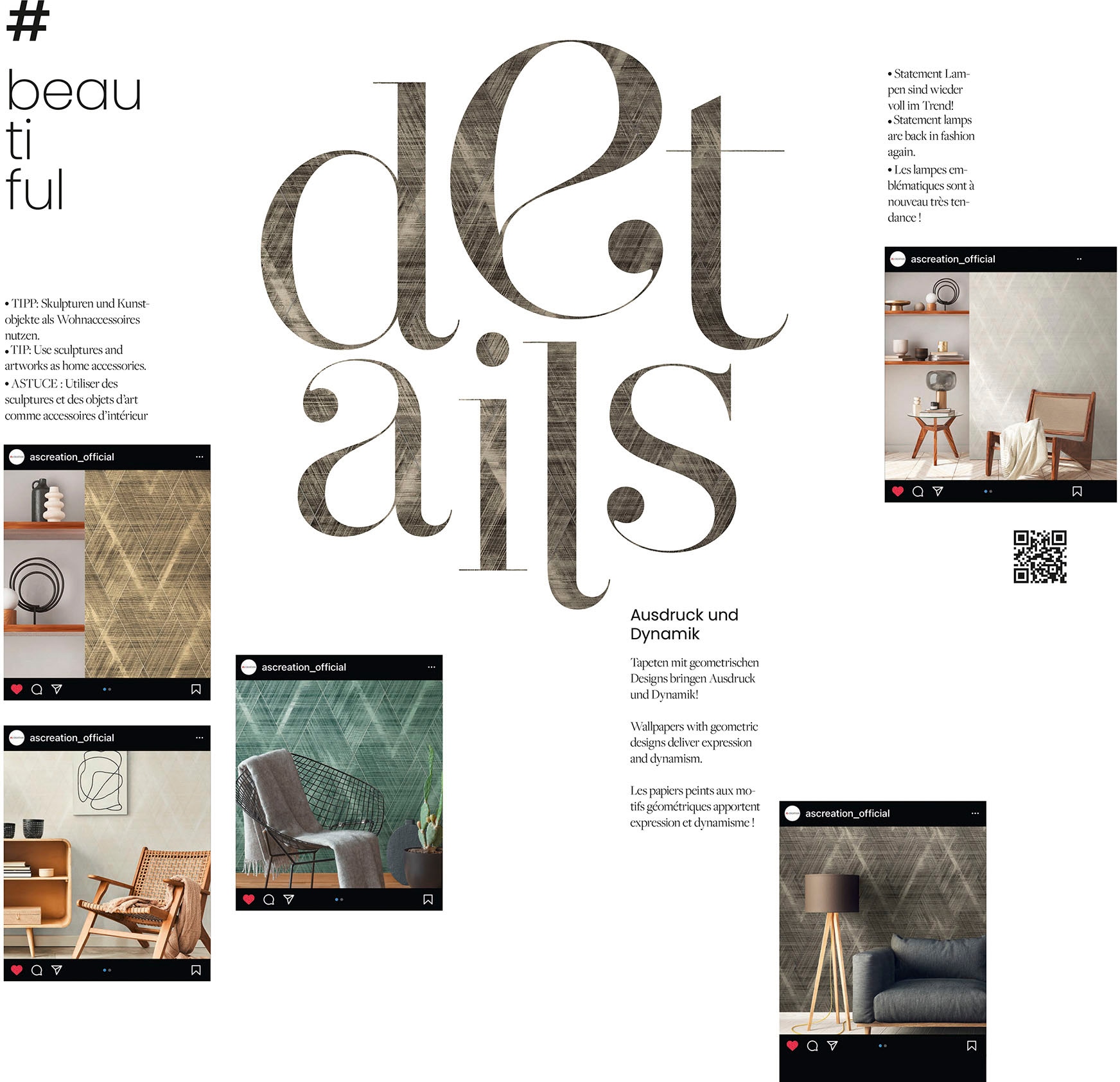 A.S. Création Vliestapete »THE BOS Grafisch«, leicht glänzend-gemustert-abstrakt, Grafiktapete Tapeten Wohnzimmer Schlafzimmer Küche modern Design Optik