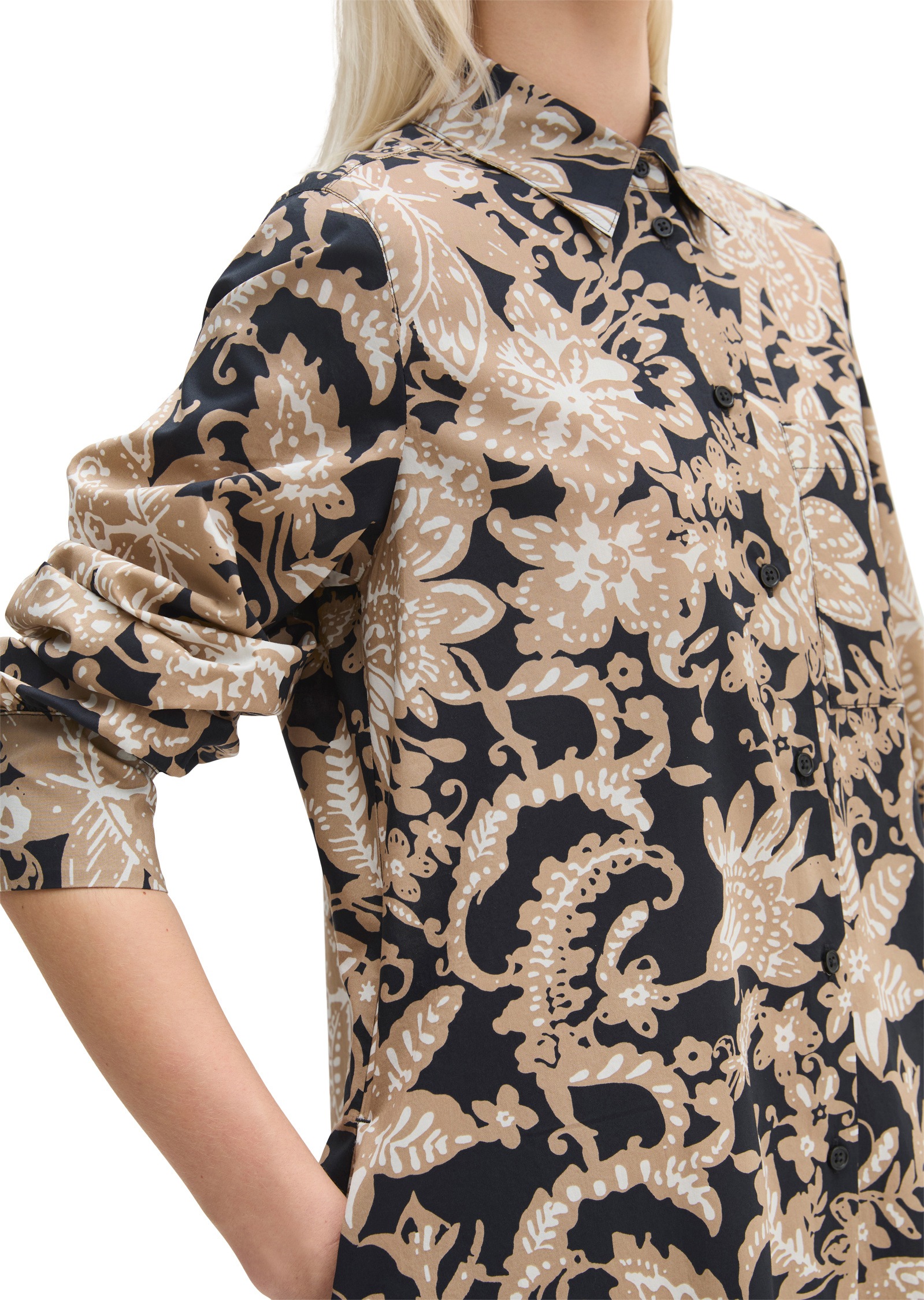 Marc O'Polo Hemdblusenkleid »aus Papertouch-Popeline mit Allover-Print«