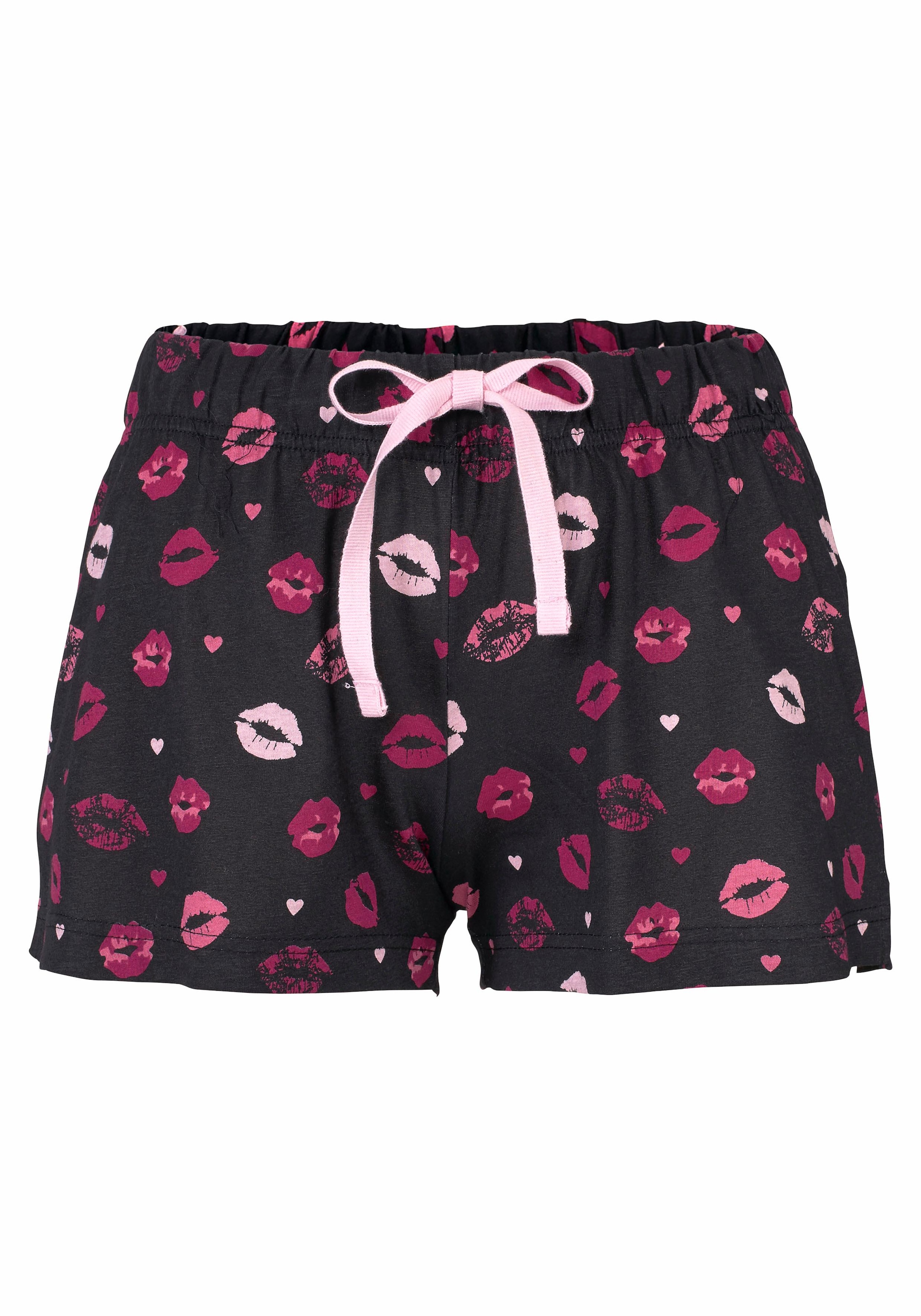 Vivance Dreams Pyjama, (Set, 3 teilig), mit Kussmund-Print
