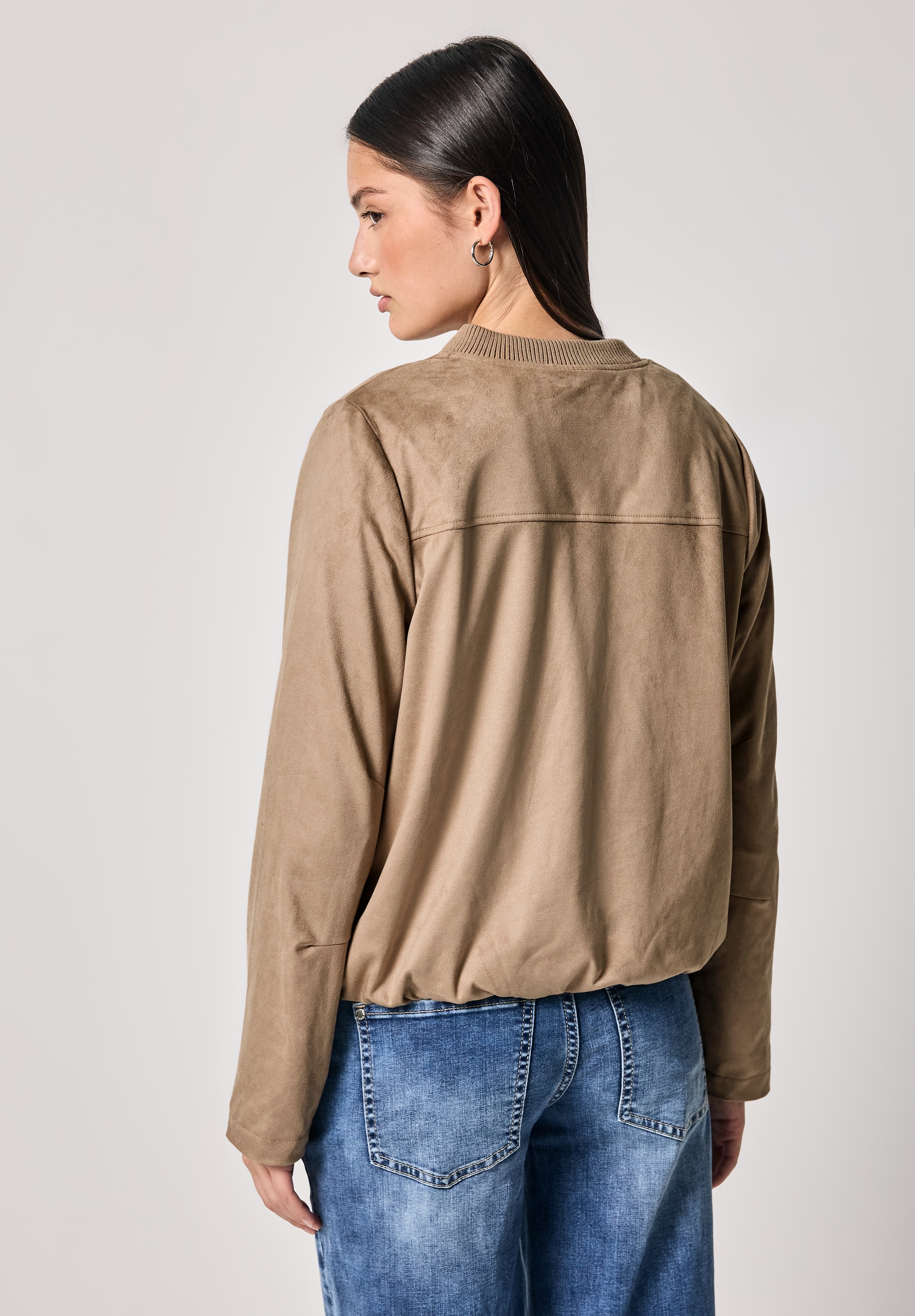 STREET ONE STUDIO Lederimitatjacke, ohne Kapuze, mit Rundhalsausschnitt