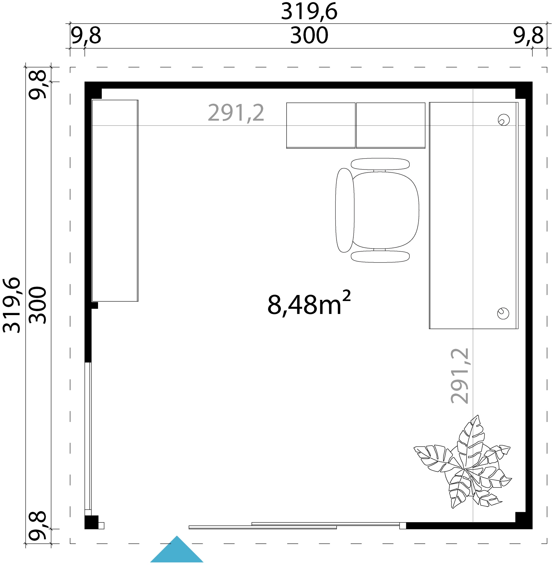LASITA MAJA Gartenhaus »DOMEO 1 NATUR/ANTHRAZIT«, (Set), Fundamentmass 3000 x 3000, Naturbelassen