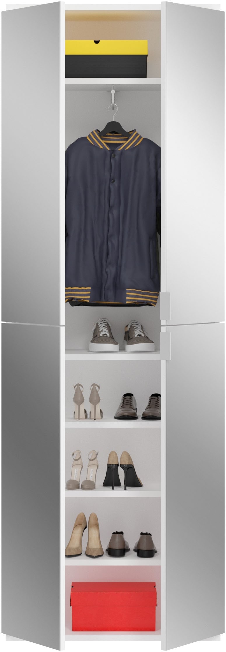 INOSIGN Garderoben-Set »Trondheim, Breite 213 cm, 6-teilig, bestehend aus:«, (Set, 5 St.), 3x Garderobenschrank, 1 Kommode, 1 Garderobenstange, 1 Ablageboden