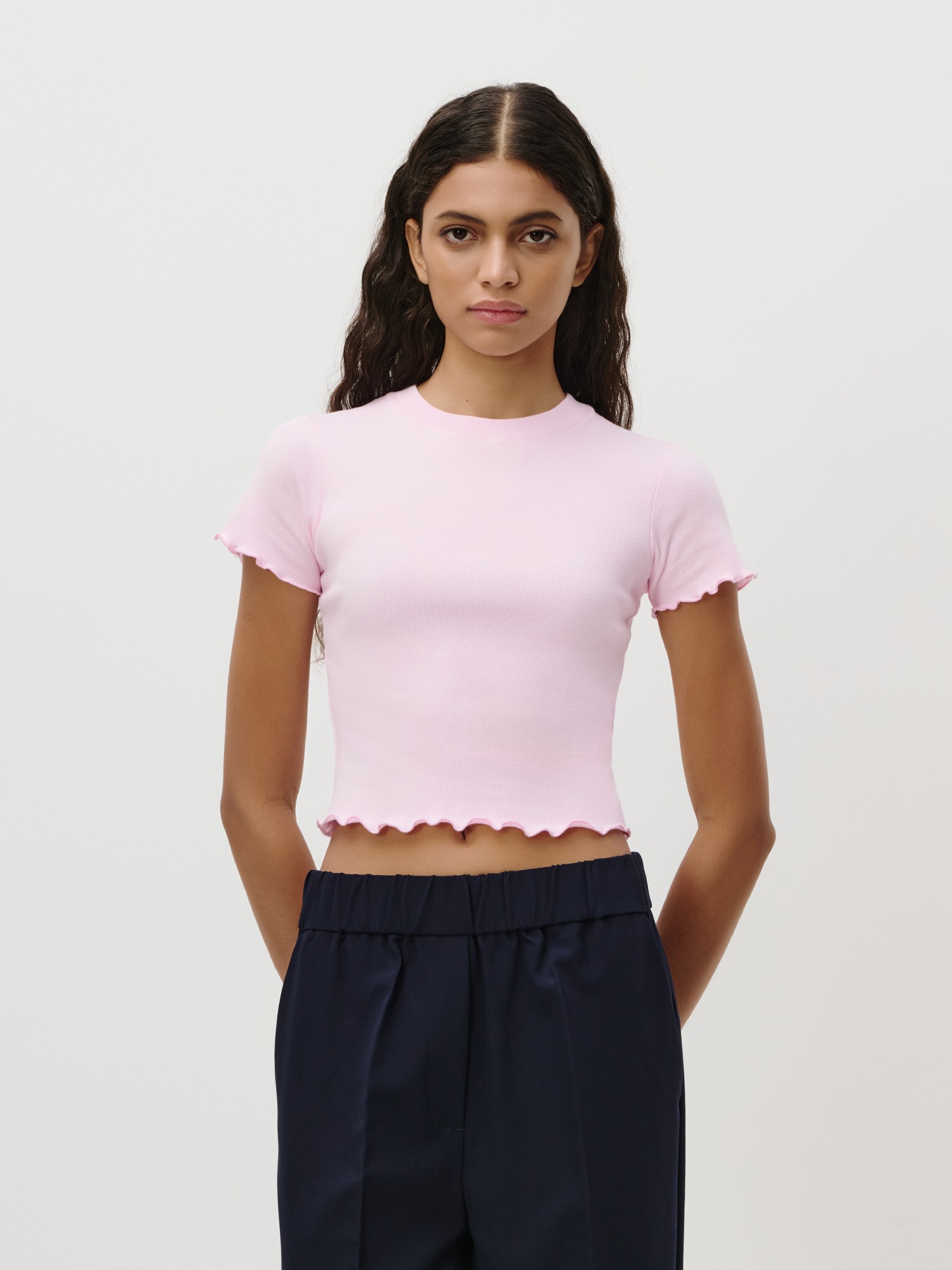 LeGer T-Shirt "Teresa, LeGer by Lena Gercke" mit Rippstruktur, kurze Form, günstig online kaufen