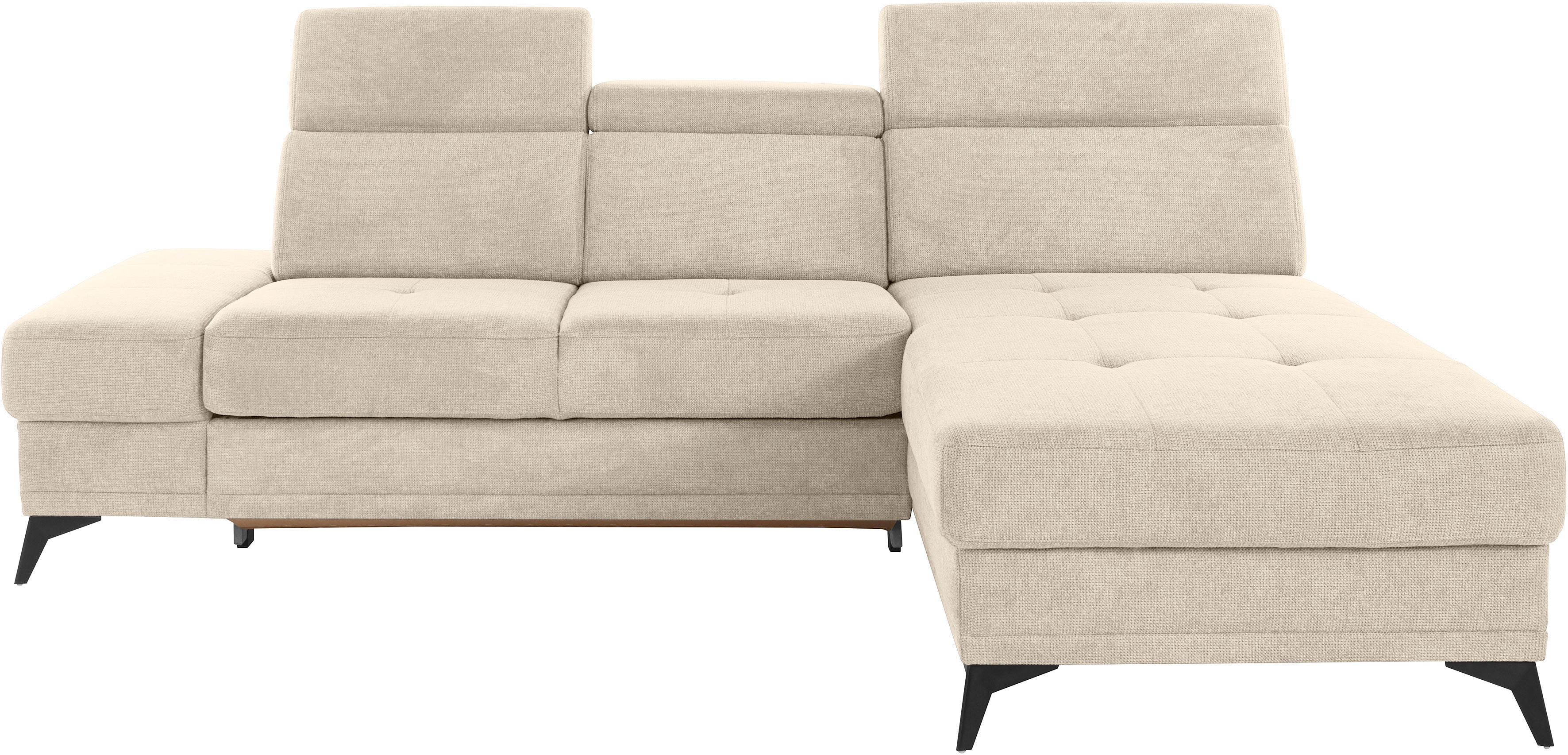 OTTO home Ecksofa "Cardiz L-Form" inkl.Kopfteilverstellung und Federkern wahlweise mit Schlaffunktion