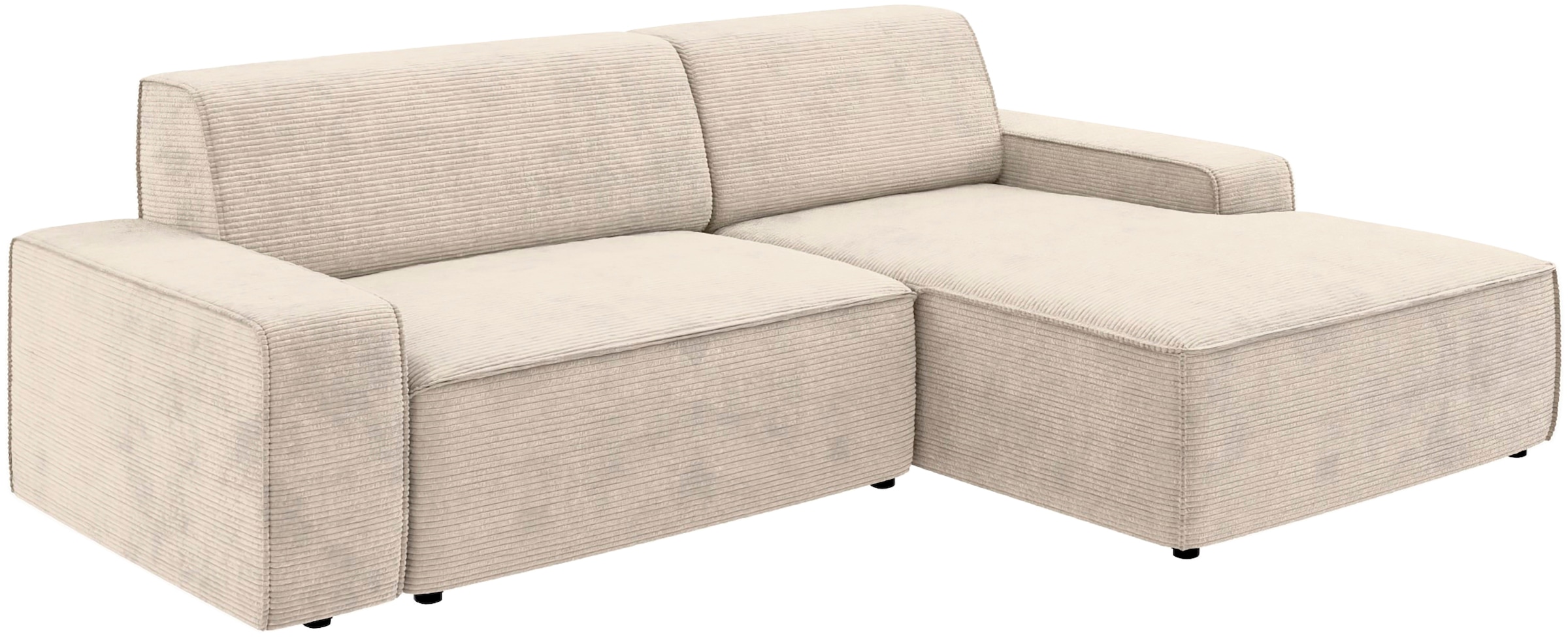 TRENDMANUFAKTUR Ecksofa »Graz, wahlweise mit Sitzvorschub und Bettkasten, L-Form, Breite 246 cm«, in Cord-, haustierfreundlichem LEO Struktur- oder LUMOS-3D-Bezug