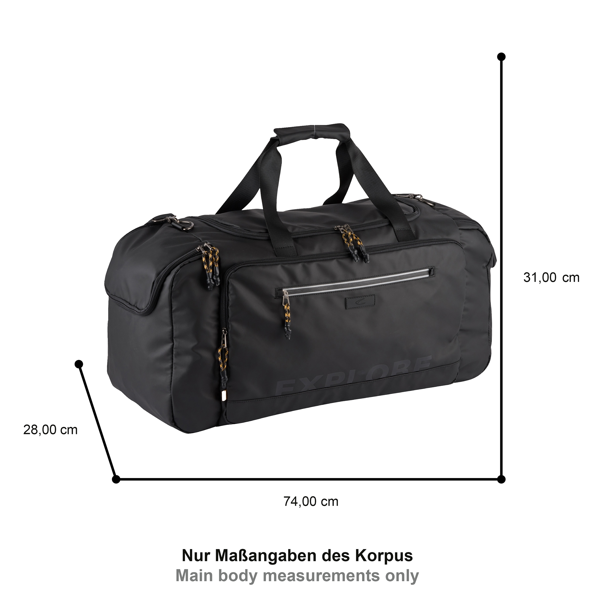 camel active Reisetasche »Explore«, wasserabweisendes recyceltes Nylon und reflektierende Reißverschlüsse