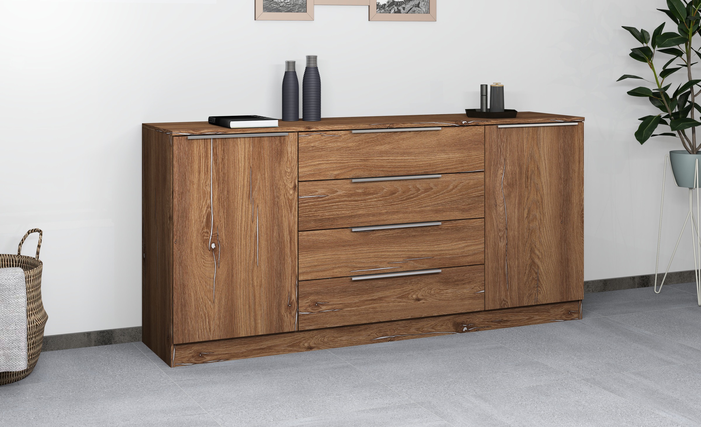 borchardt Möbel Kommode "Oliva, Kommode mit Metallgriffen" mit 4 Schubkäste günstig online kaufen