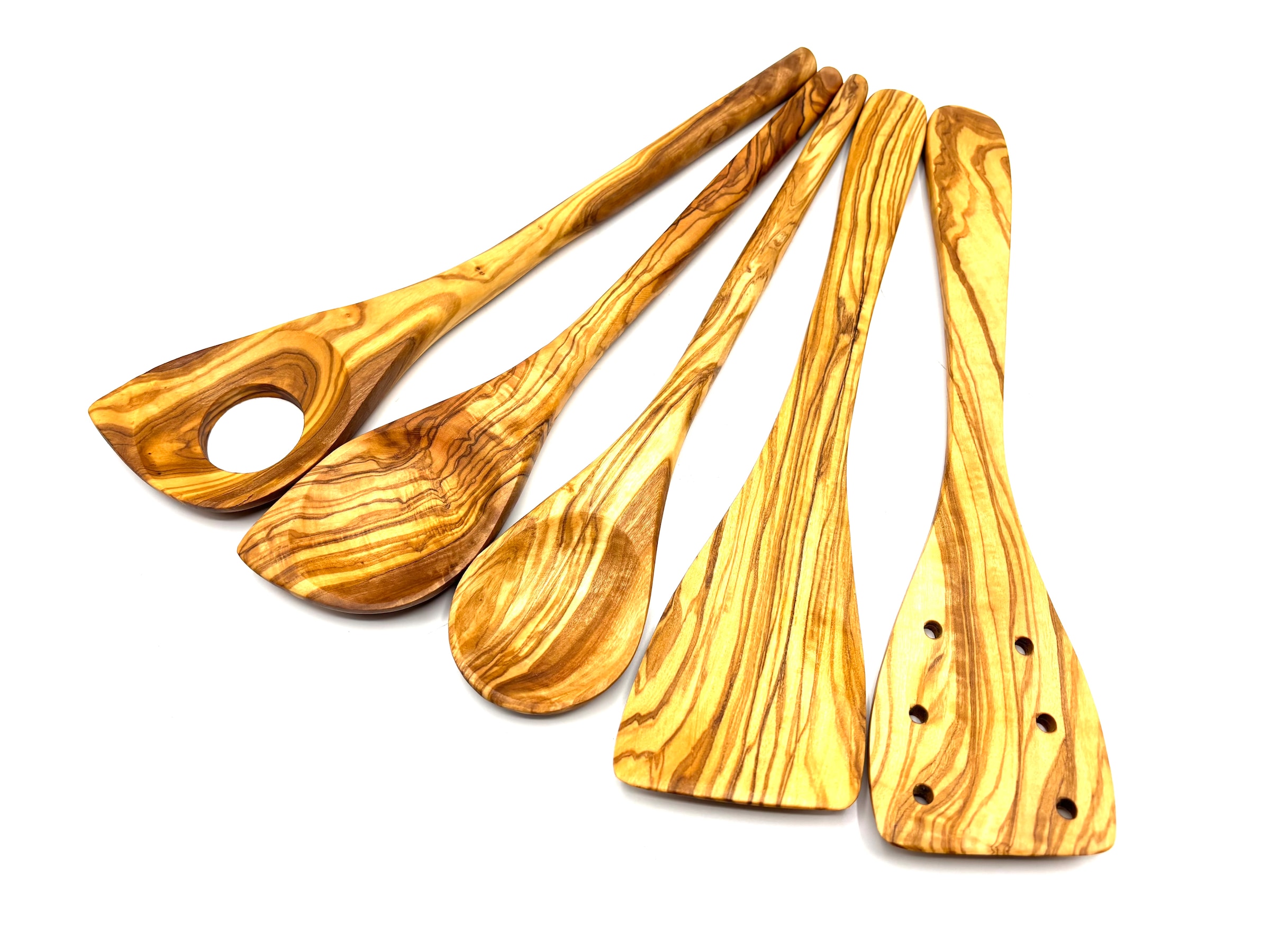 Olivenholz-erleben Kochbesteck-Set "aus naturbelassenem Olivenholz" Schonen günstig online kaufen