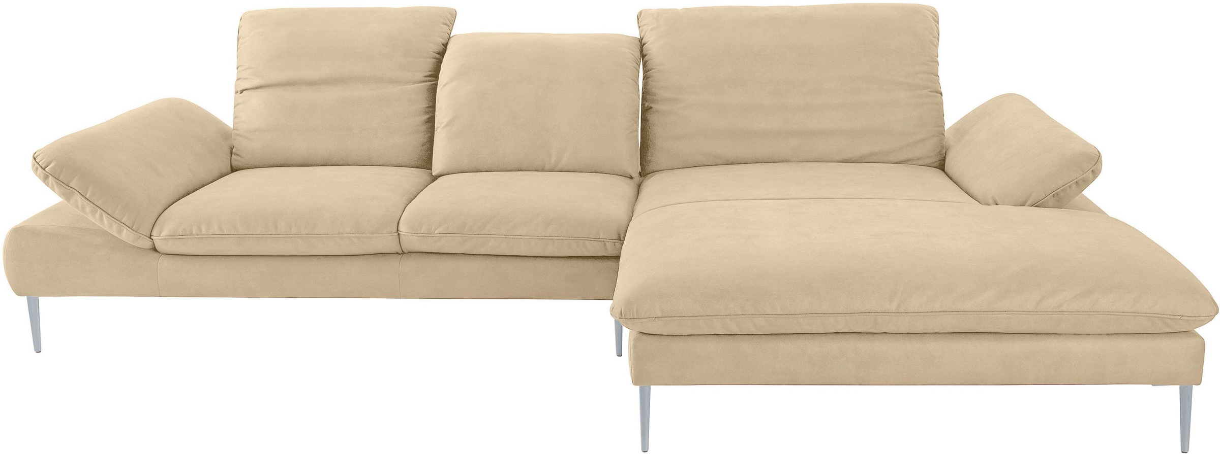 W.SCHILLIG Ecksofa »enjoy&MORE, Designsofa, bequem, zeitlos und elegant, L-Form«, mit Sitztiefenverstellung, Füße silber matt, Breite 340 cm