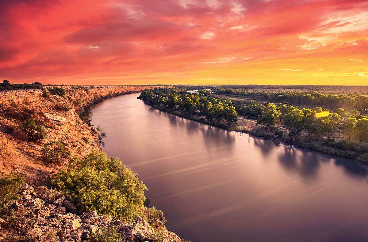 Papermoon Fototapete "Fluss durch Landschaft" günstig online kaufen