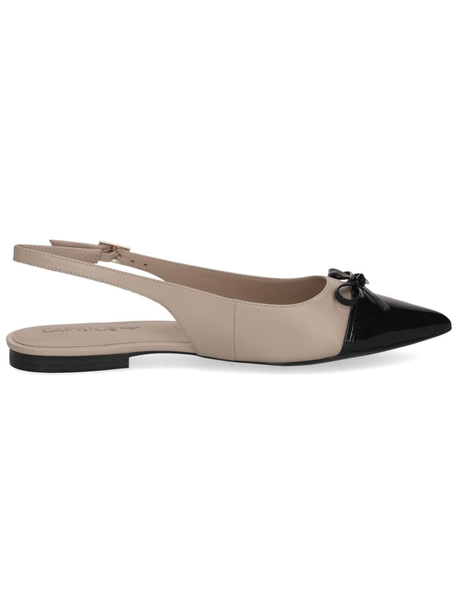 Caprice Ballerinas Leather/Synthetic Beige/Black Size 38 3