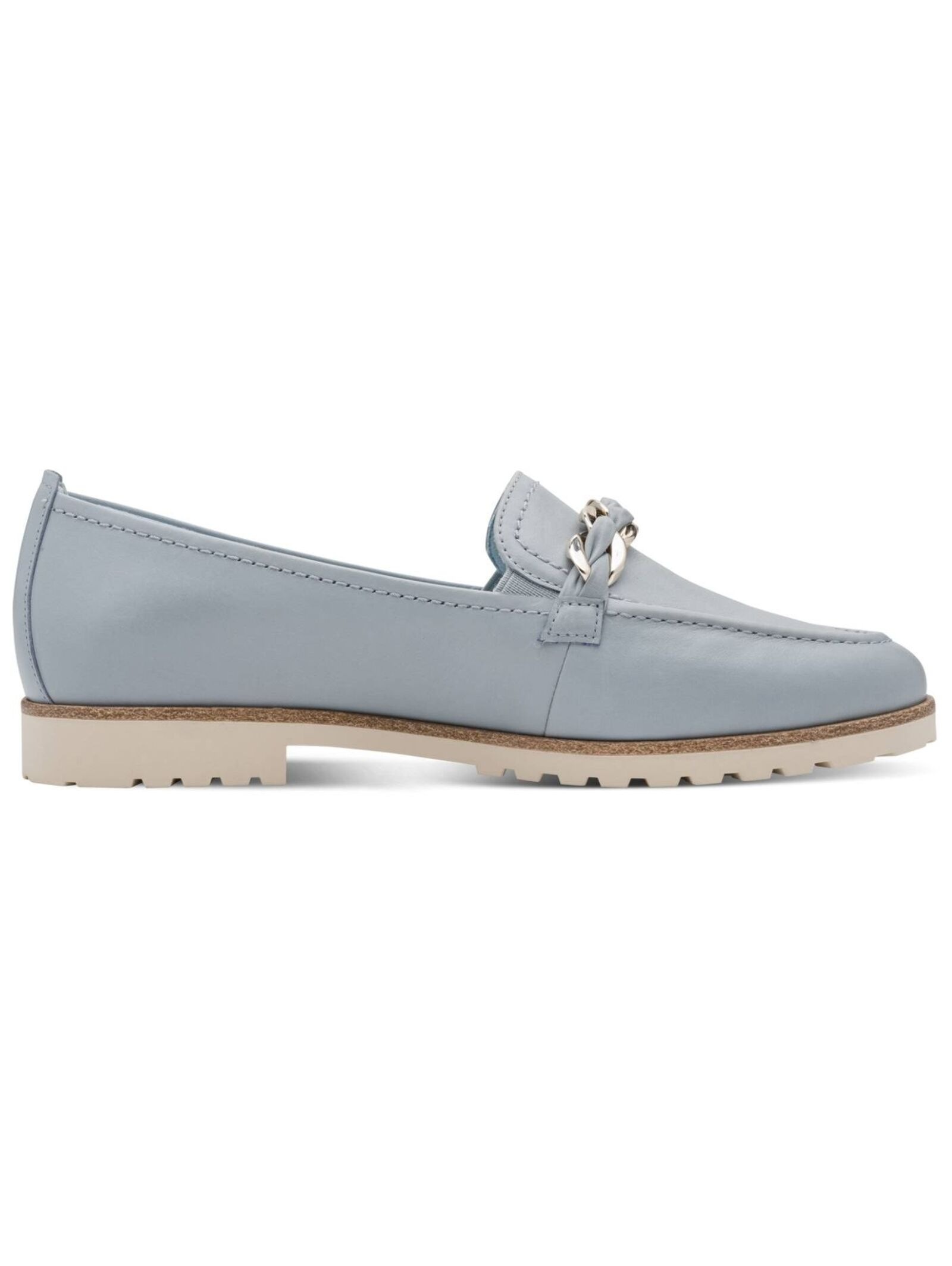 Slipper TAMARIS "Tamaris Slipper Leder", Damen, Gr. 39, hellblau, Leder, Schuhe Slipper 3