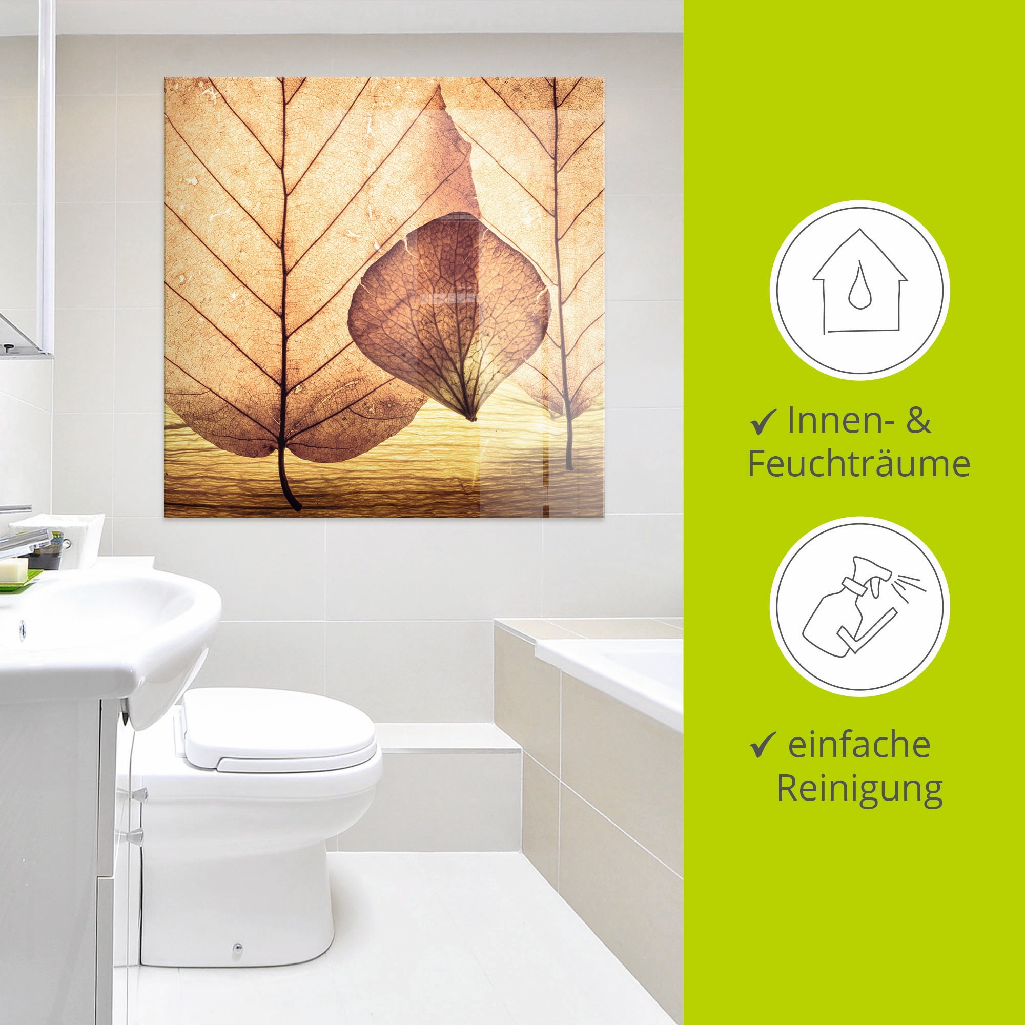 Artland Glasbild »Losgelöst«, Blätter, (1 St.), in verschiedenen Größen