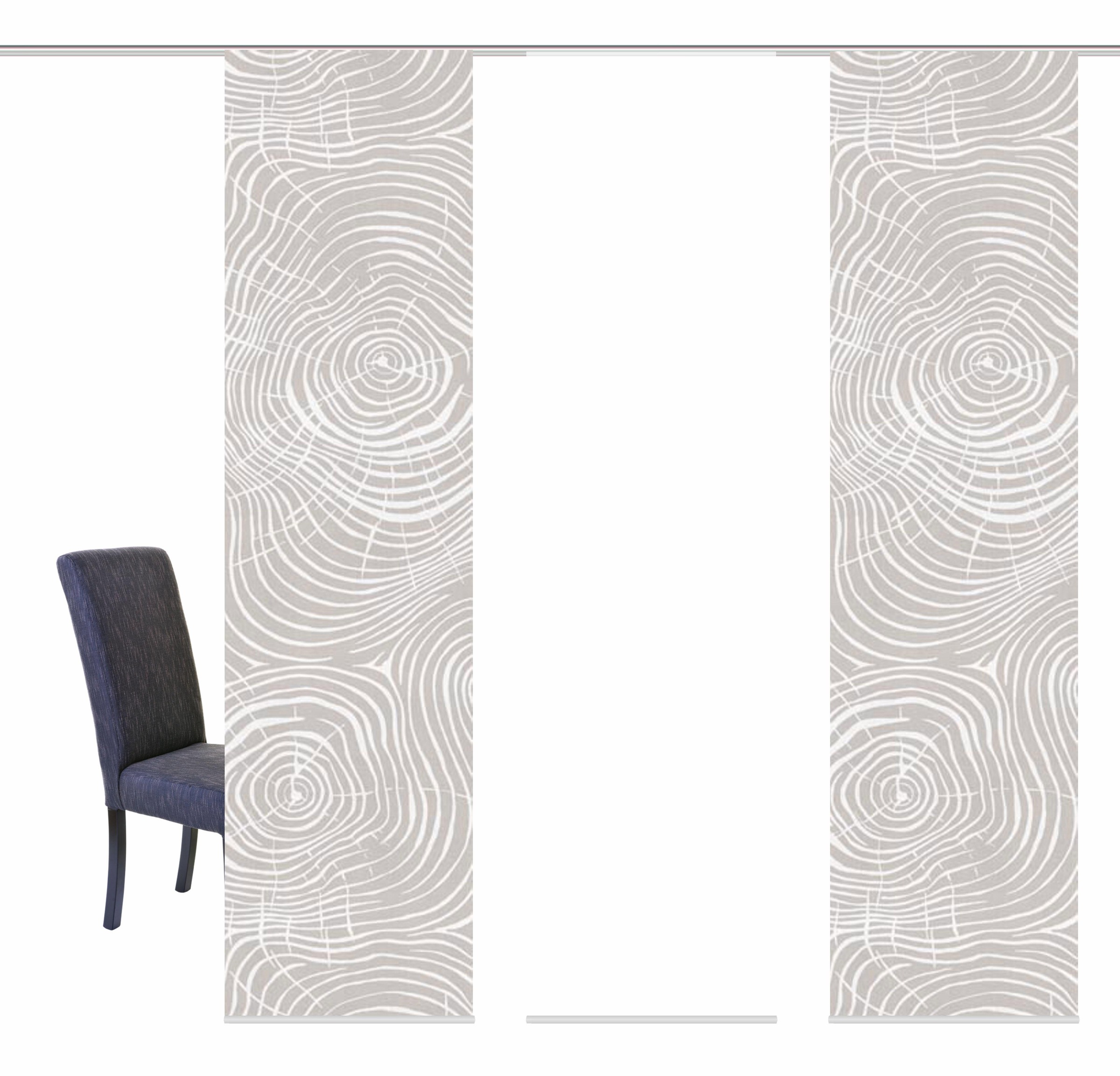 HOME WOHNIDEEN Schiebegardine "MADERAS" Klettband 3 Stk. tlg. HxB: 245x60, günstig online kaufen
