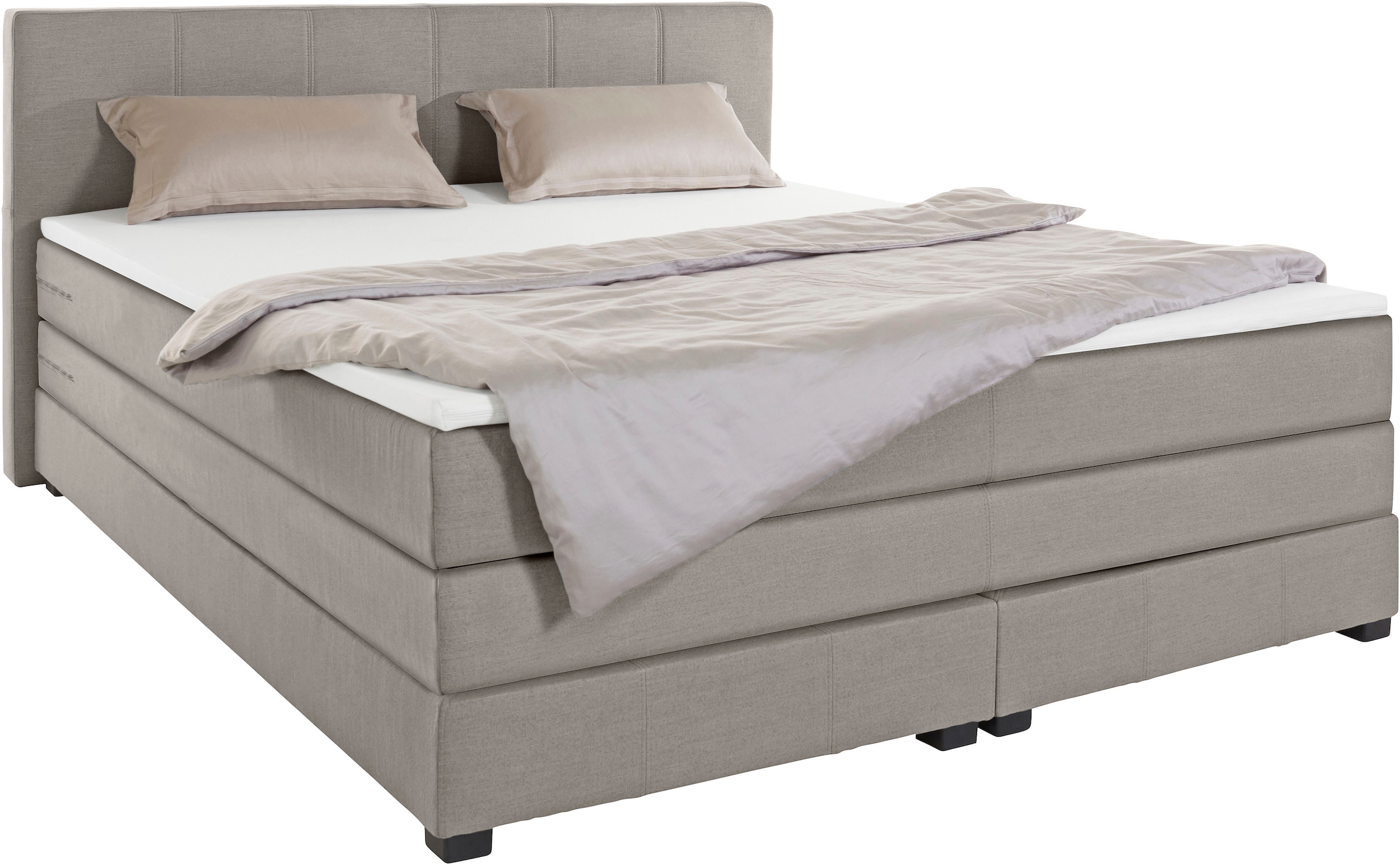 OTTO products Boxspringbett »Peetu«, Taschenfederkern-Matratze, in 4 Breiten und 4 Farben, incl. Topper