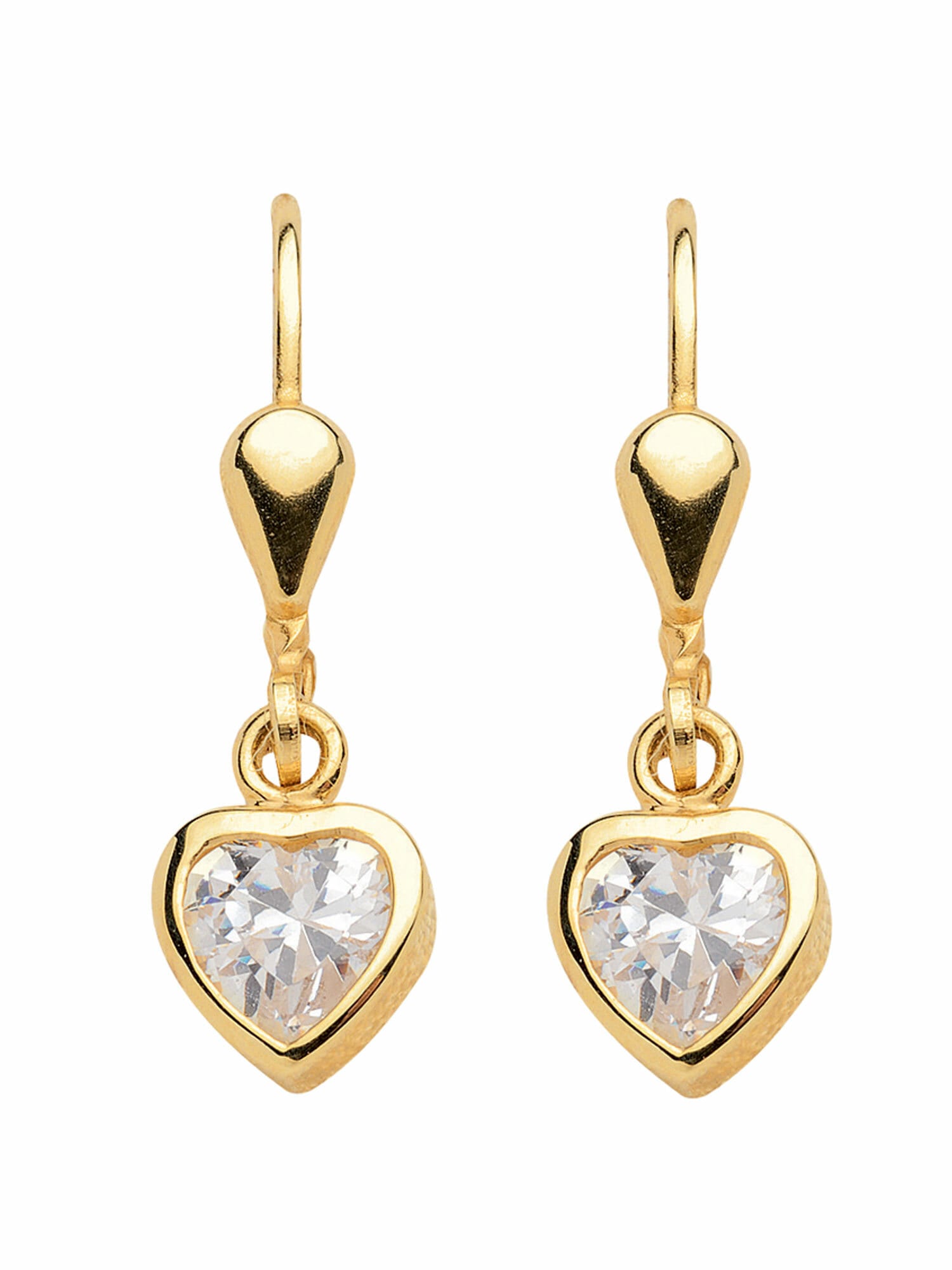 Adelia´s Paar Ohrhänger »333 Gold Ohrringe Ohrhänger Herz mit Zirkonia«, mit Zirkonia Goldschmuck für Damen