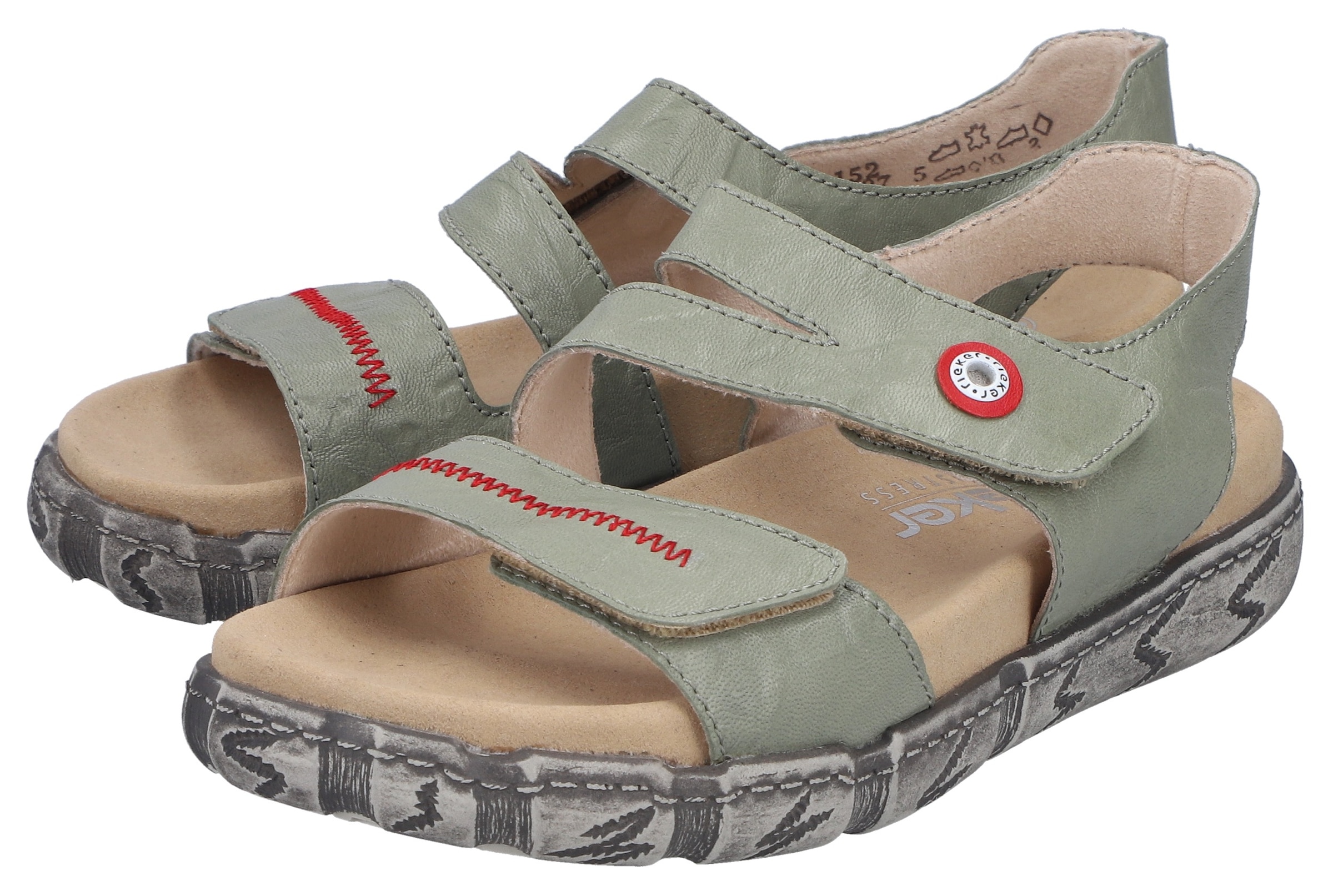 Rieker Sandale  Sommerschuh, Klettsandale mit Ziernaht