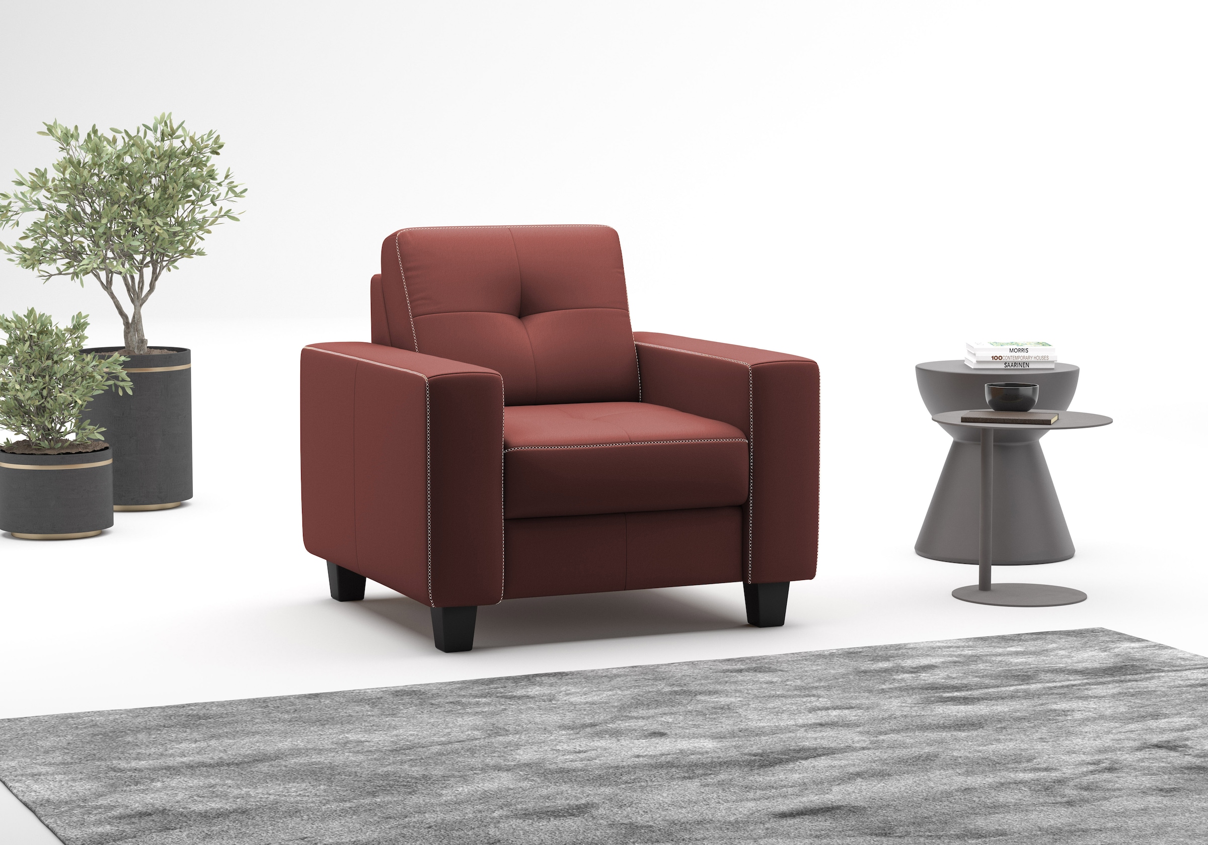 Home affaire Sessel "Varese" Kreuznaht in beige günstig online kaufen