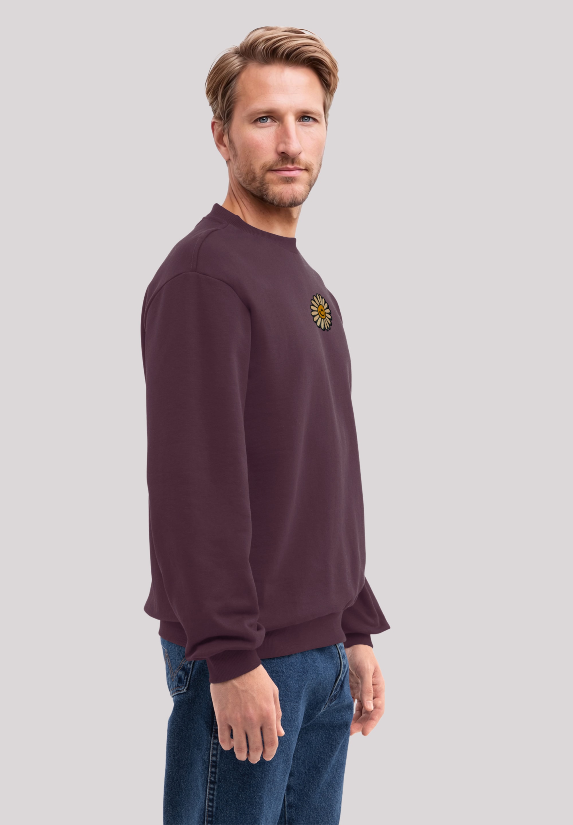 F4NT4STIC Sweatshirt »Happy Flower Bestickt«, Premium Qualität