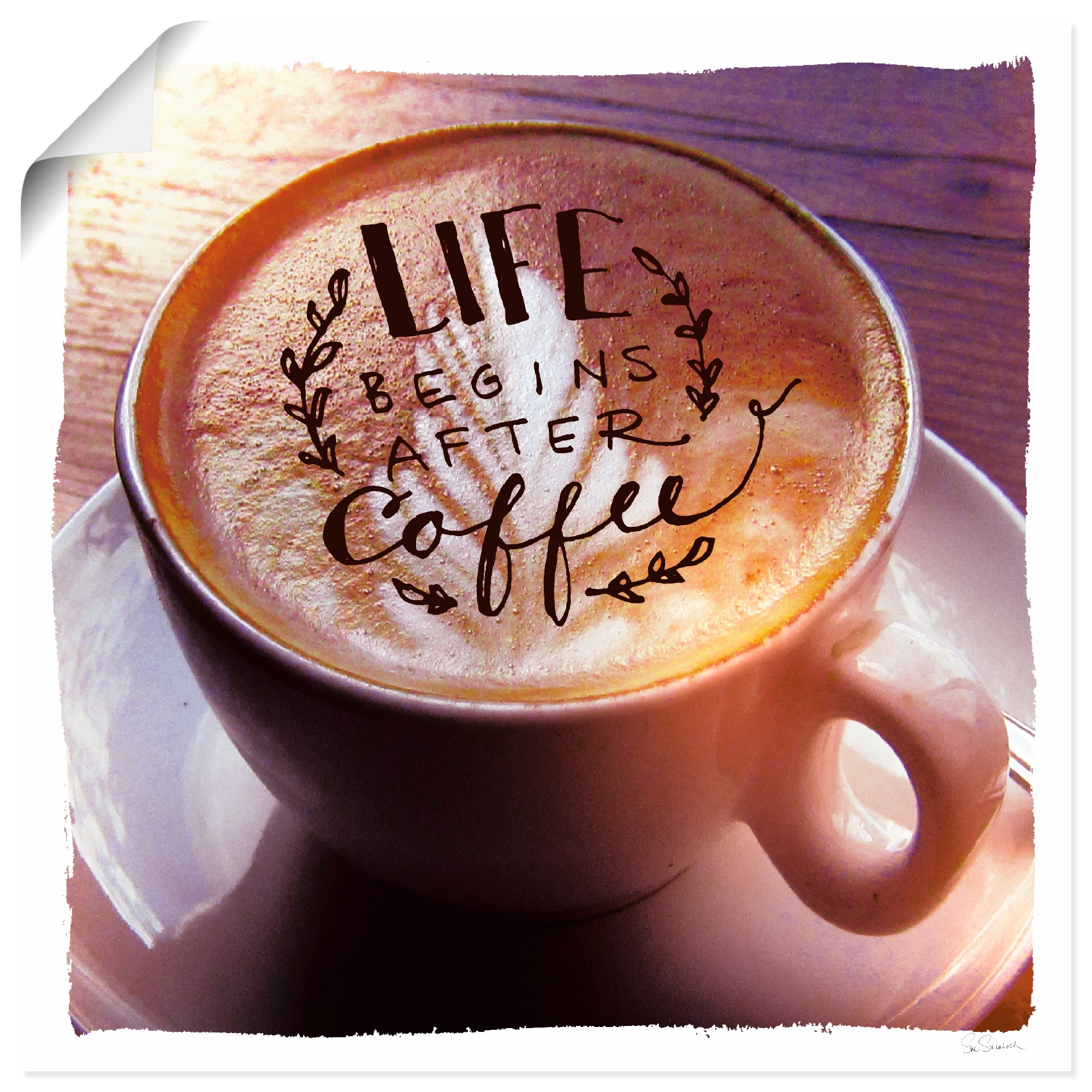 Wandbild »Das Leben beginnt nach dem Kaffee«, Getränke, (1 St.), als Leinwandbild,...