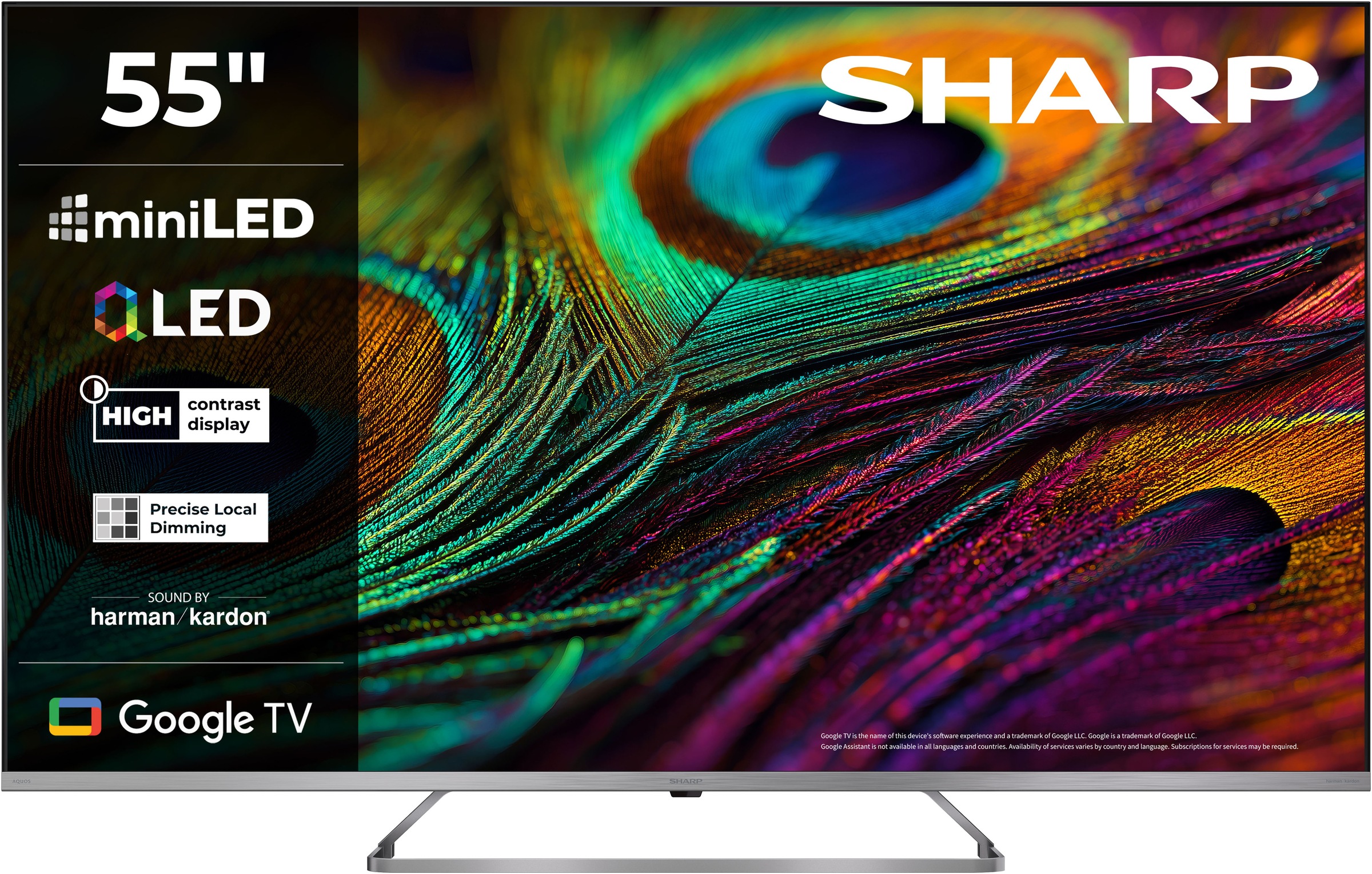 SHARP QLED Mini LED-Fernseher "4T-C55JPx", 55 ′′grau, Fernseher