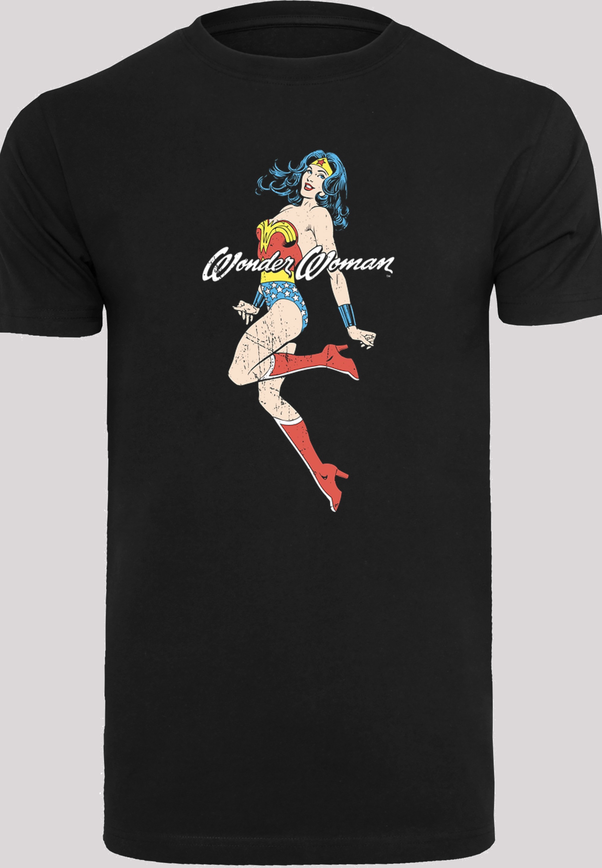 Kurzarmshirt »F4NT4STIC Herren Wonder Woman Jump -BLK with T-Shirt Round Neck«, (1 tlg.)