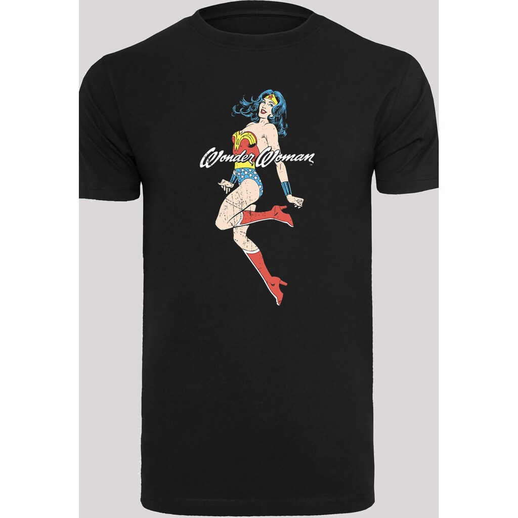 F4NT4STIC Kurzarmshirt »F4NT4STIC Herren Wonder Woman Jump -BLK with T-Shirt Round Neck«, (1 tlg.)