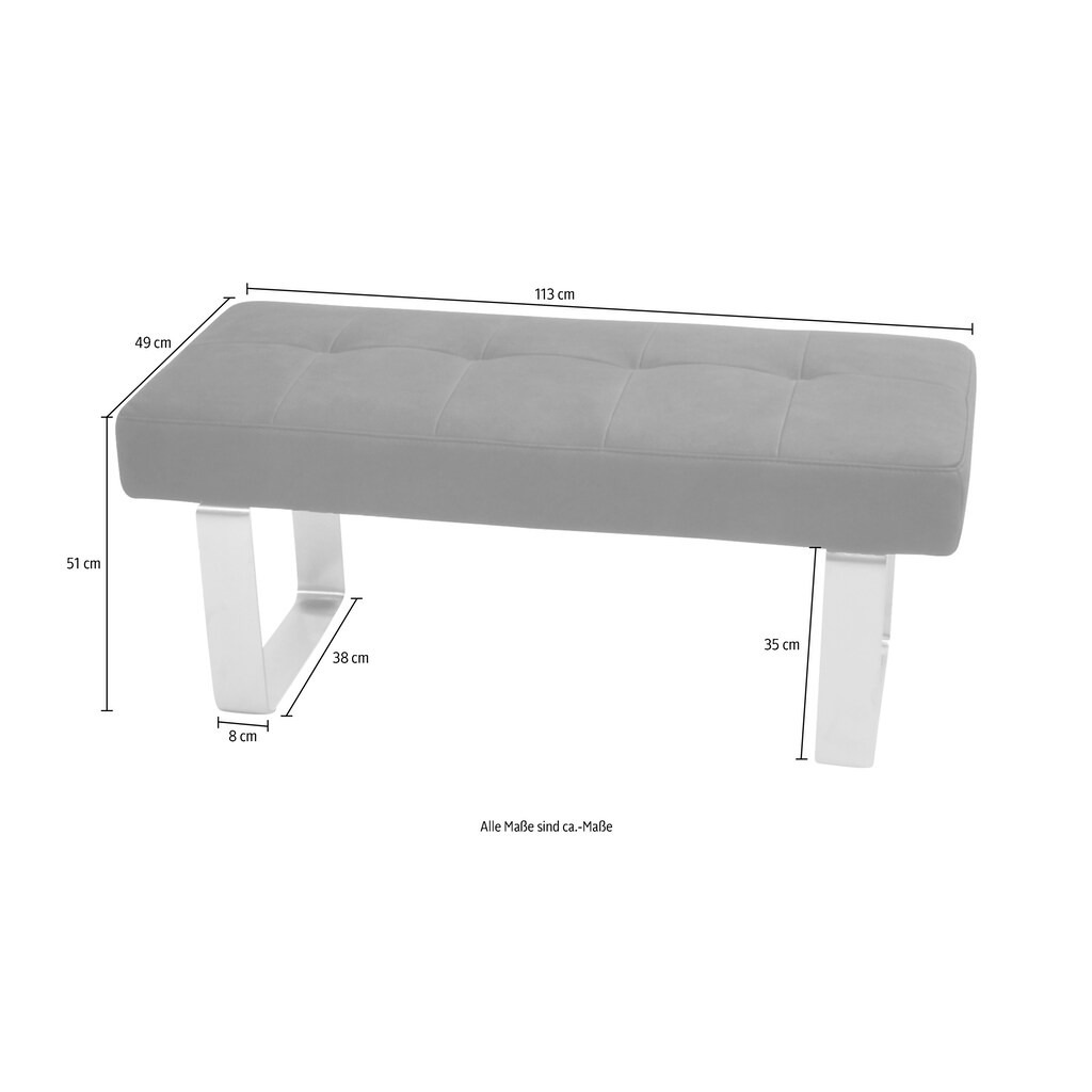 K+W Komfort & Wohnen Hockerbank »Santos II«, Sitzpolsterung aus hochwertigem Kaltschaum, Breite ca. 113 cm