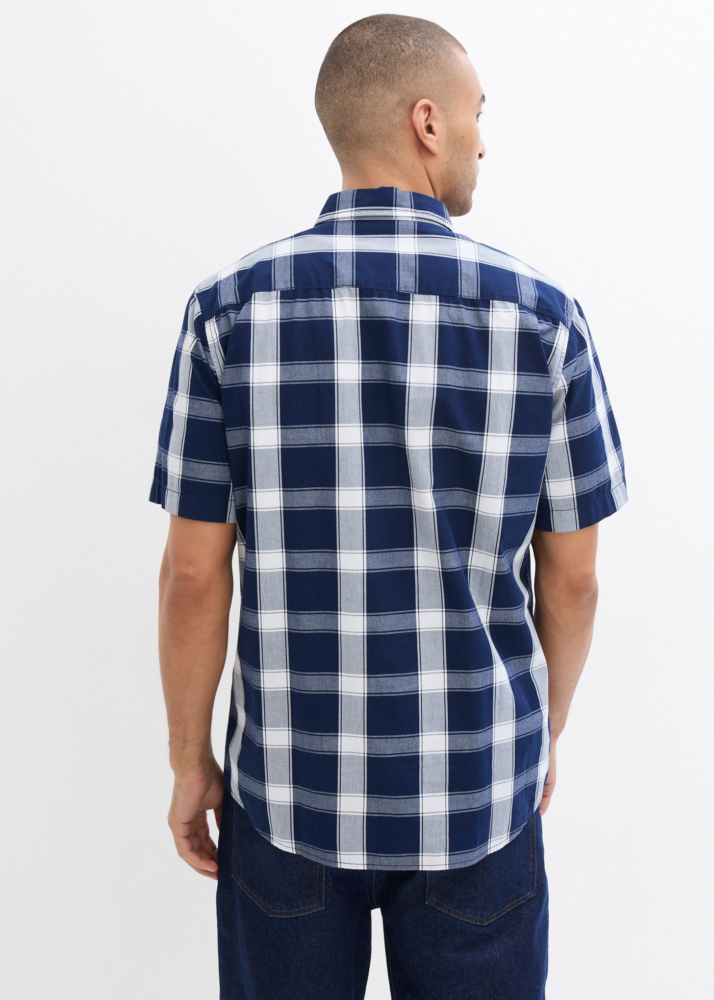 Thumbnail - bonprix Kurzarmhemd Regular Fit, aus Baumwolle, mit Allover Karomuster, mit Kentkragen