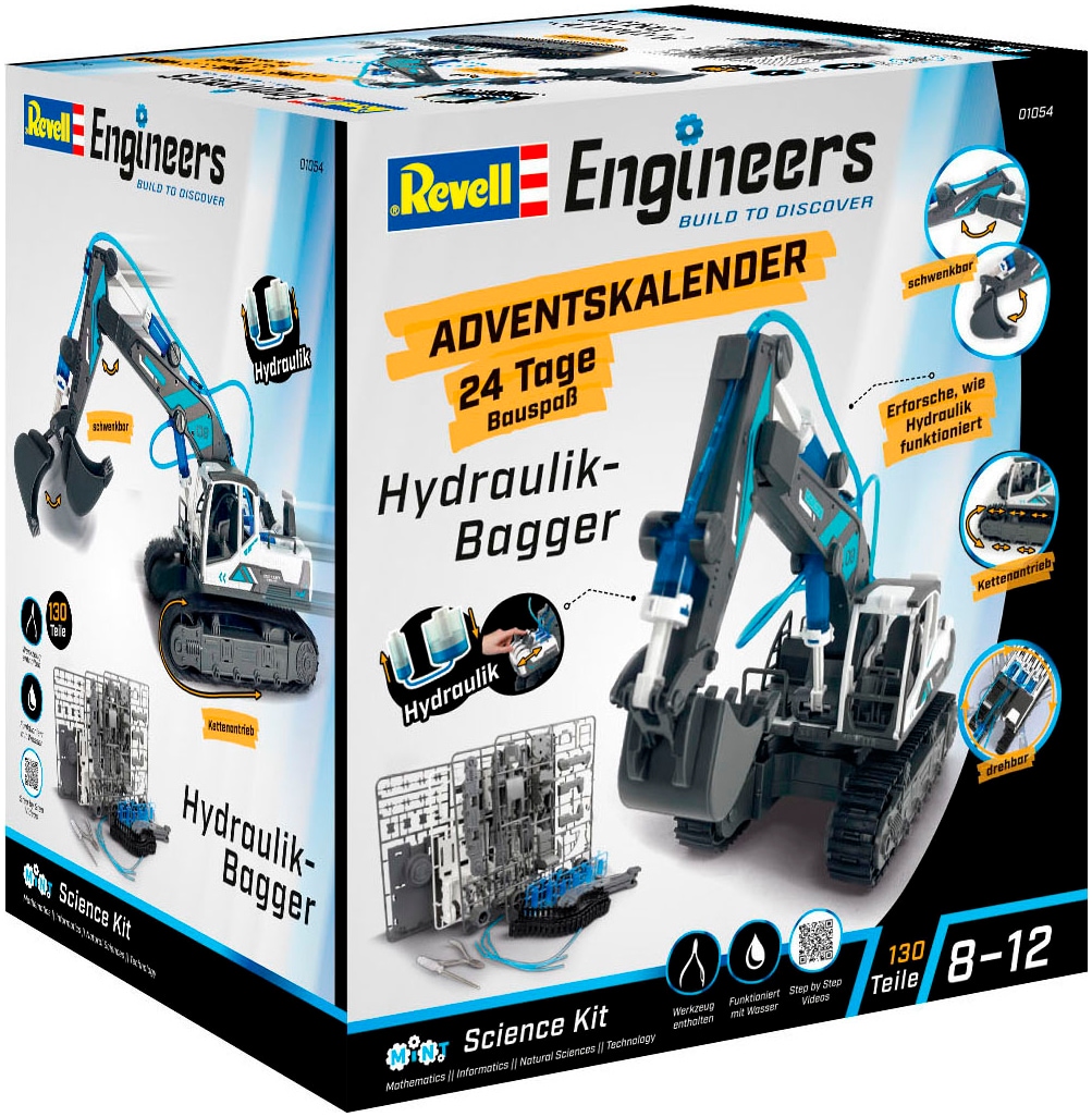 Revell® Spielzeug-Adventskalender »Engineers Hydraulischer Bagger«, ab 8 Jahren