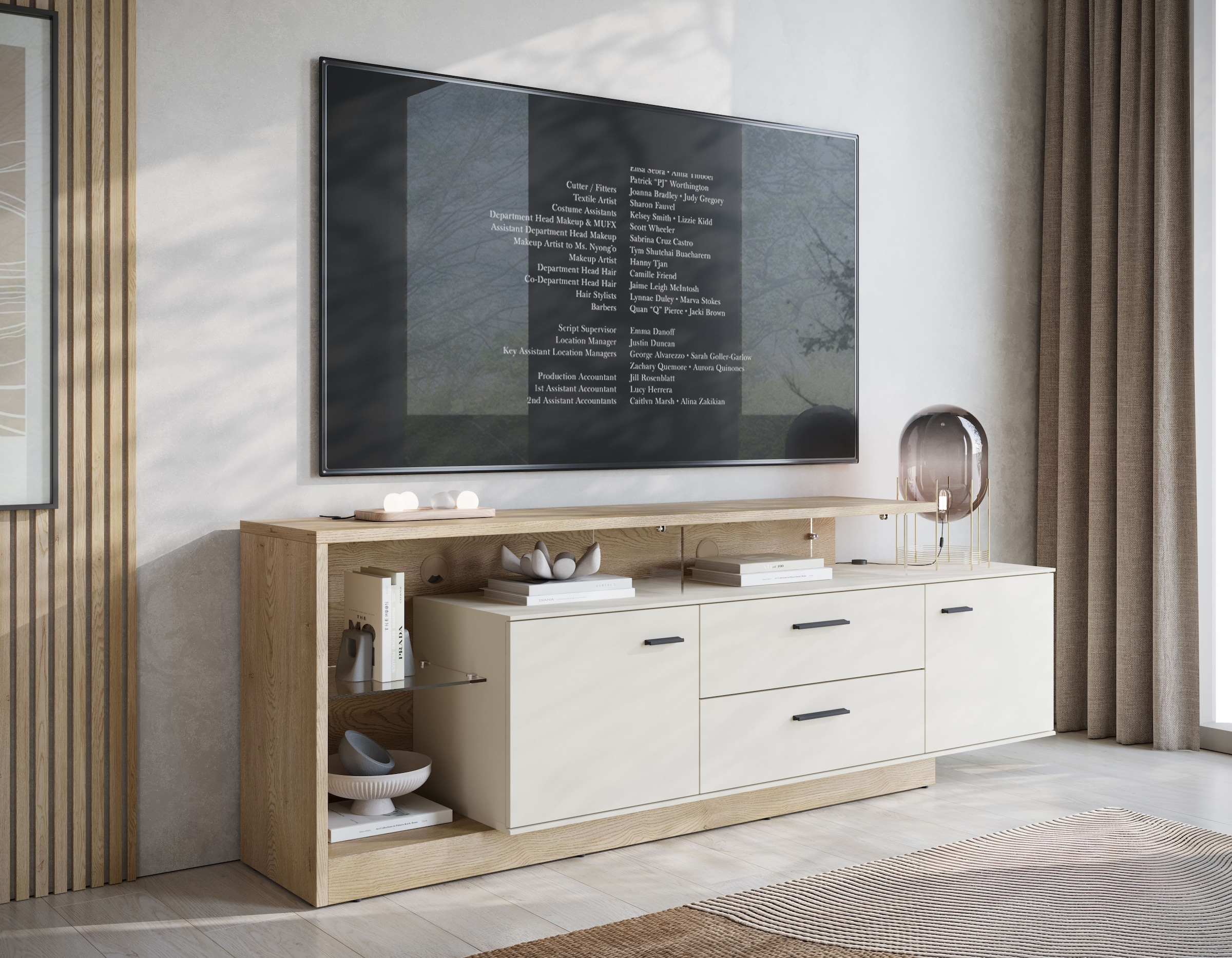 Home affaire Lowboard modernes Lowboard, Breite ca.191,5 cm, 2 Türen und 2 Schubkasten