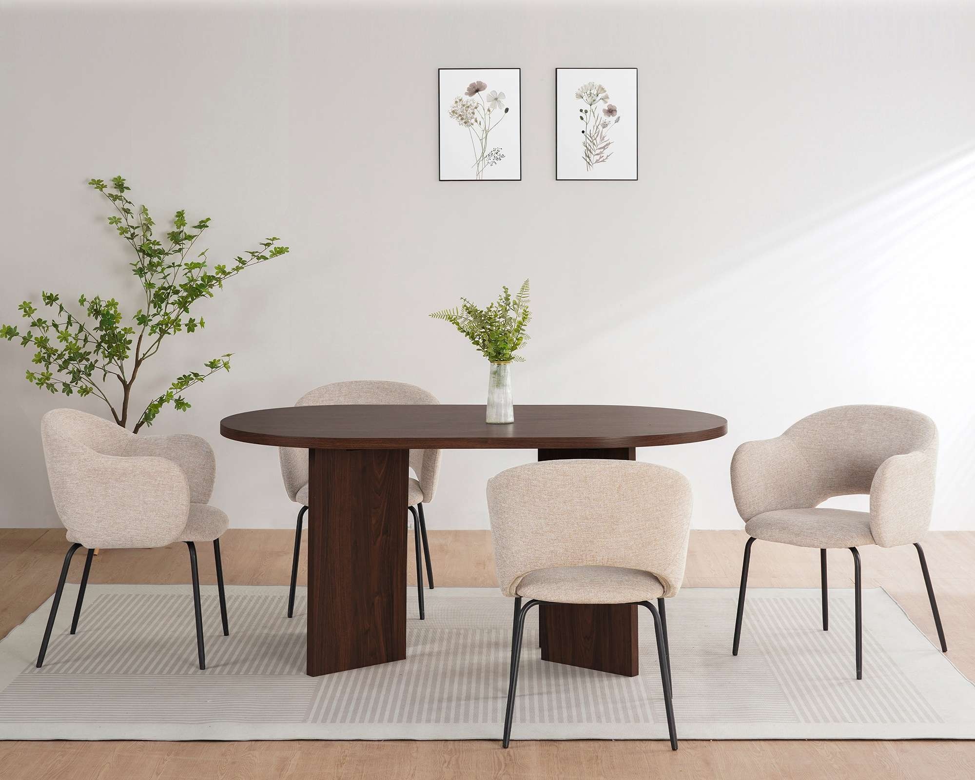 OTTO home Esstisch »Callii« Walnuss Optik, ovale Form, robuste Konstruktion, zwei Breiten