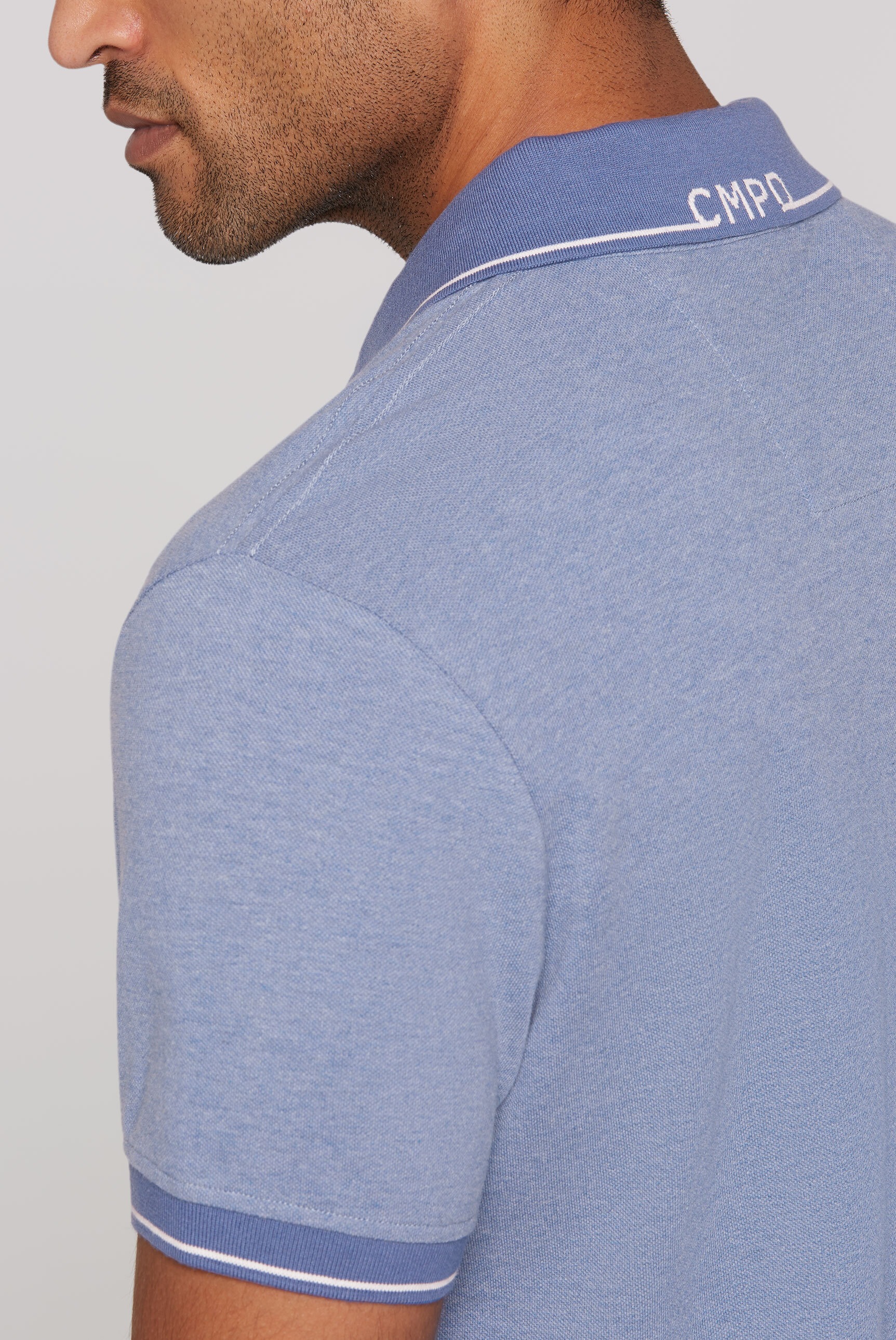 CMPD Poloshirt, mit Seitenschlitze und längerer Rückenpartie