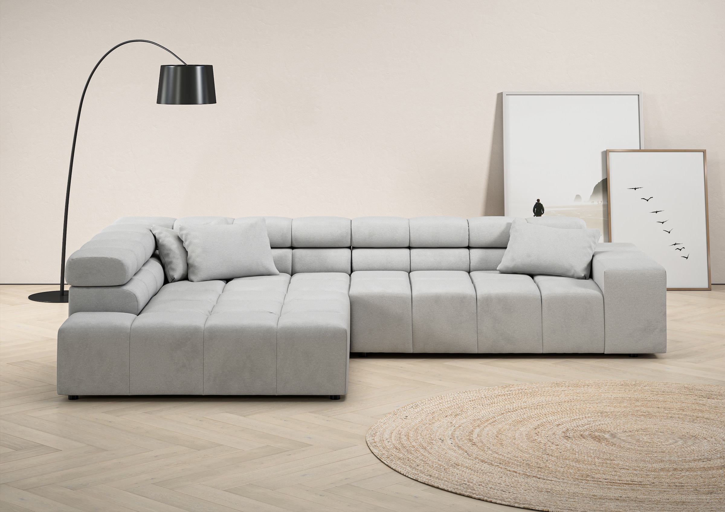 INOSIGN Ecksofa "Ancona incl. Kopfteilverstellung, Breite 319cm, L-Form", w günstig online kaufen