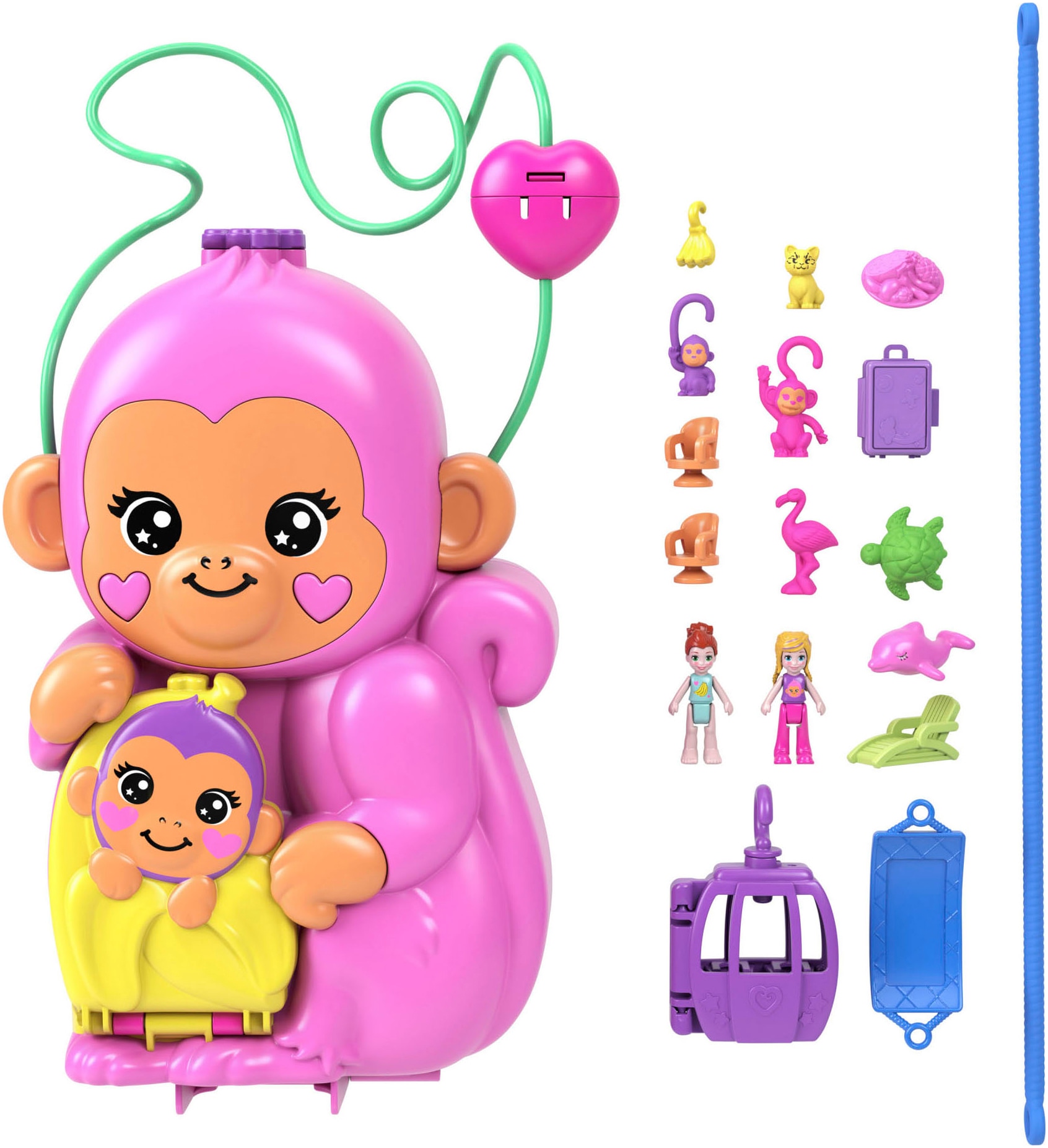 Polly Pocket Spielwelt »Affenmama und Baby Spielset«