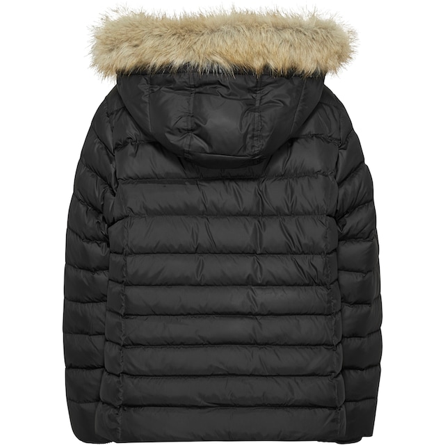 Tommy Jeans Curve Steppjacke »TJW CRV BASIC HOODED DOWN JACKET«, mit  Kapuze, PLUS SIZE CURVE,mit Fellimitat an der Kapuze kaufen | BAUR