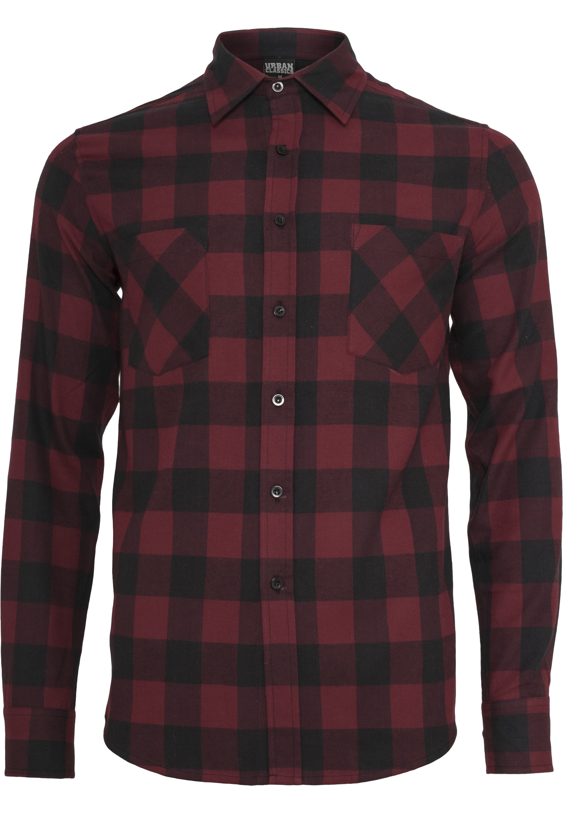 URBAN CLASSICS Kurzarmshirt "Urban Classics Herren Checked Flanell Shirt" 1 Stk.