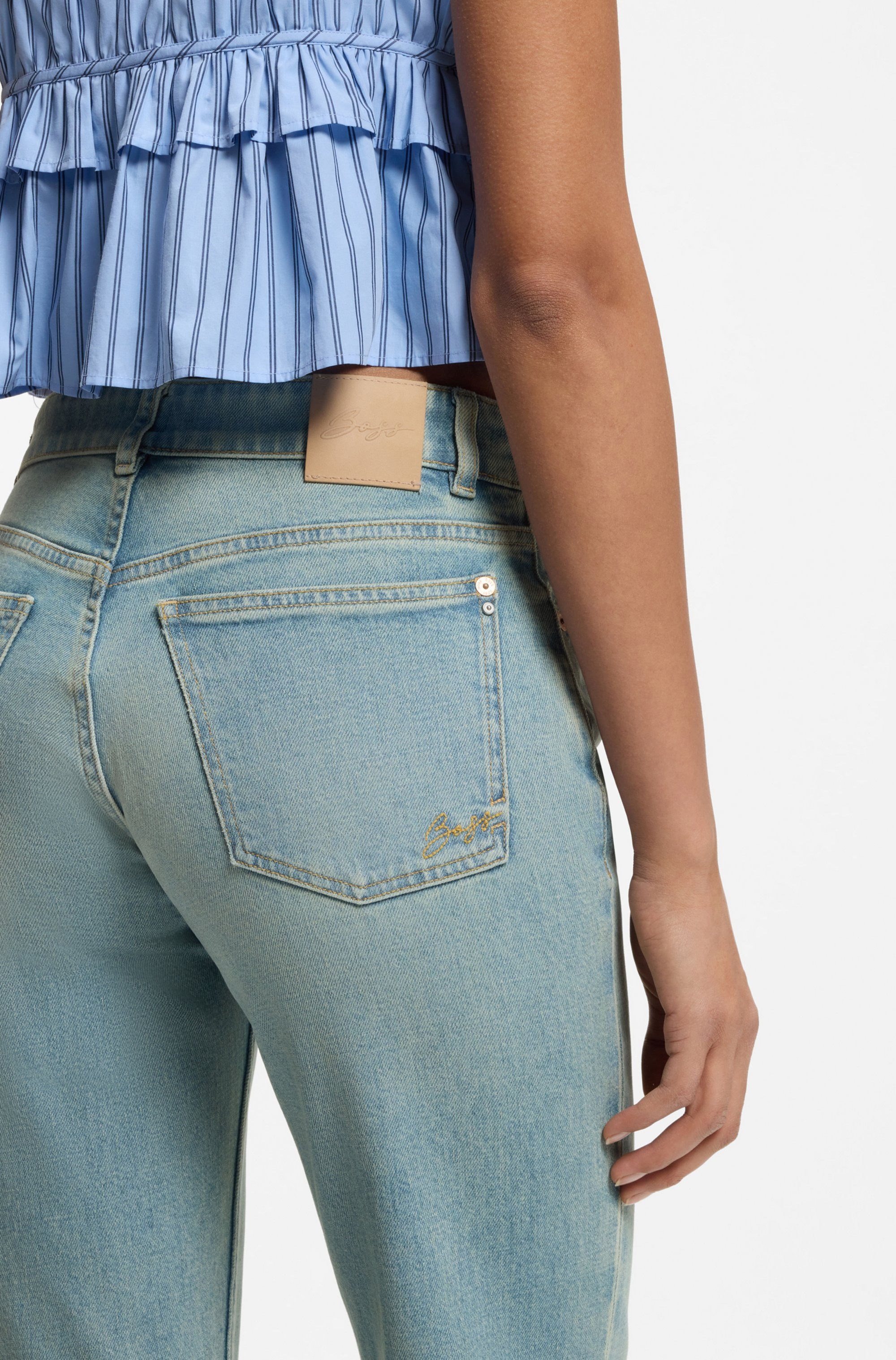 BOSS ORANGE Weite Jeans "SOFT BOOTCUT 2.0 Premium Damenmode" Flare-Fit, Low günstig online kaufen