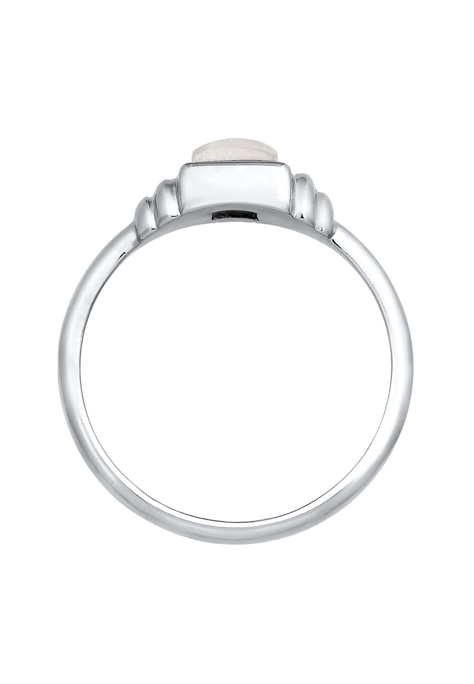 Elli Premium Fingerring »Mondstein Quadrat Vintage 925 Silber«
