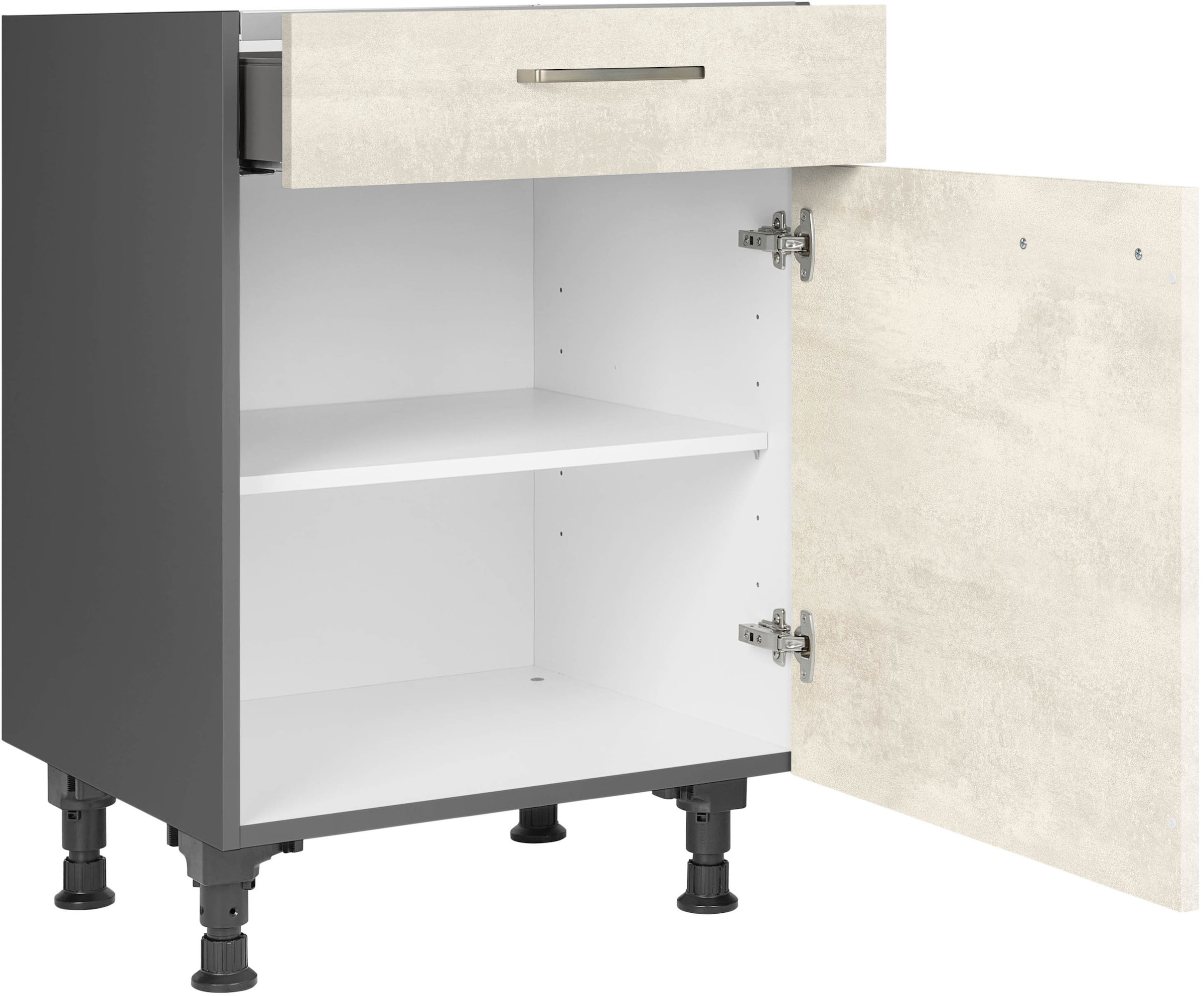 nobilia® Kochfeldumbauschrank »"Riva", mit Schukasten und Tür, Ausrichtung wählbar«, vormontiert, Breite 60 cm