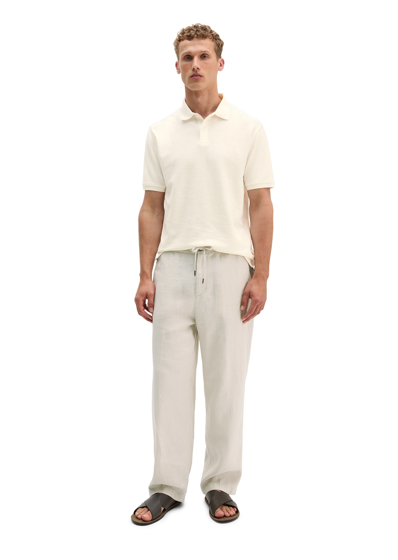 Marc O'Polo Poloshirt »aus Bio-Baumwolle und Leinen«