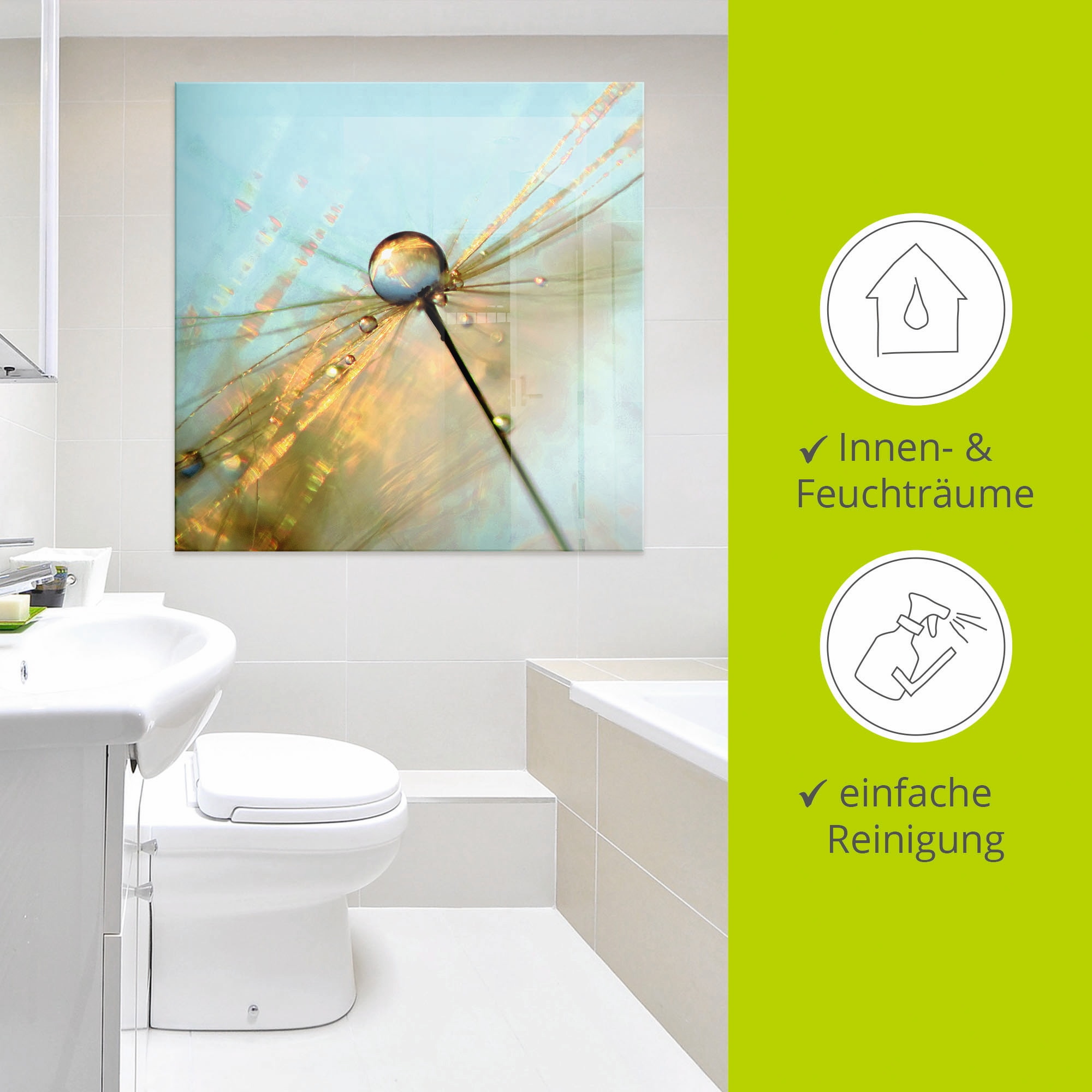 Artland Glasbild »Pusteblume Tautropfen II« 1 Stk. tlg. in verschiedenen Größen